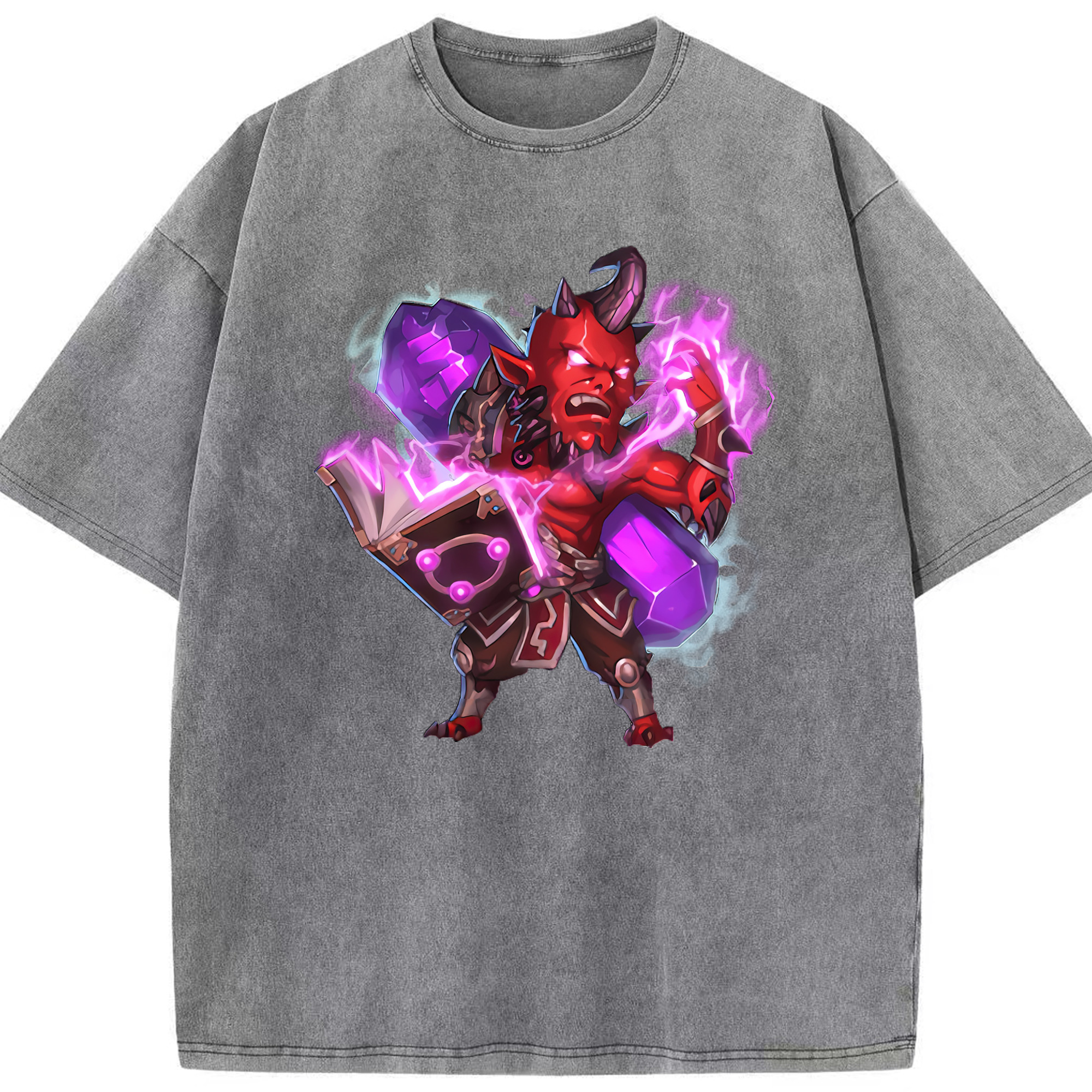 リーグ・オブ・レジェンド League of Legends LOL 綿100% ヴィンテージ風 半袖Tシャツ（フロントプリント）