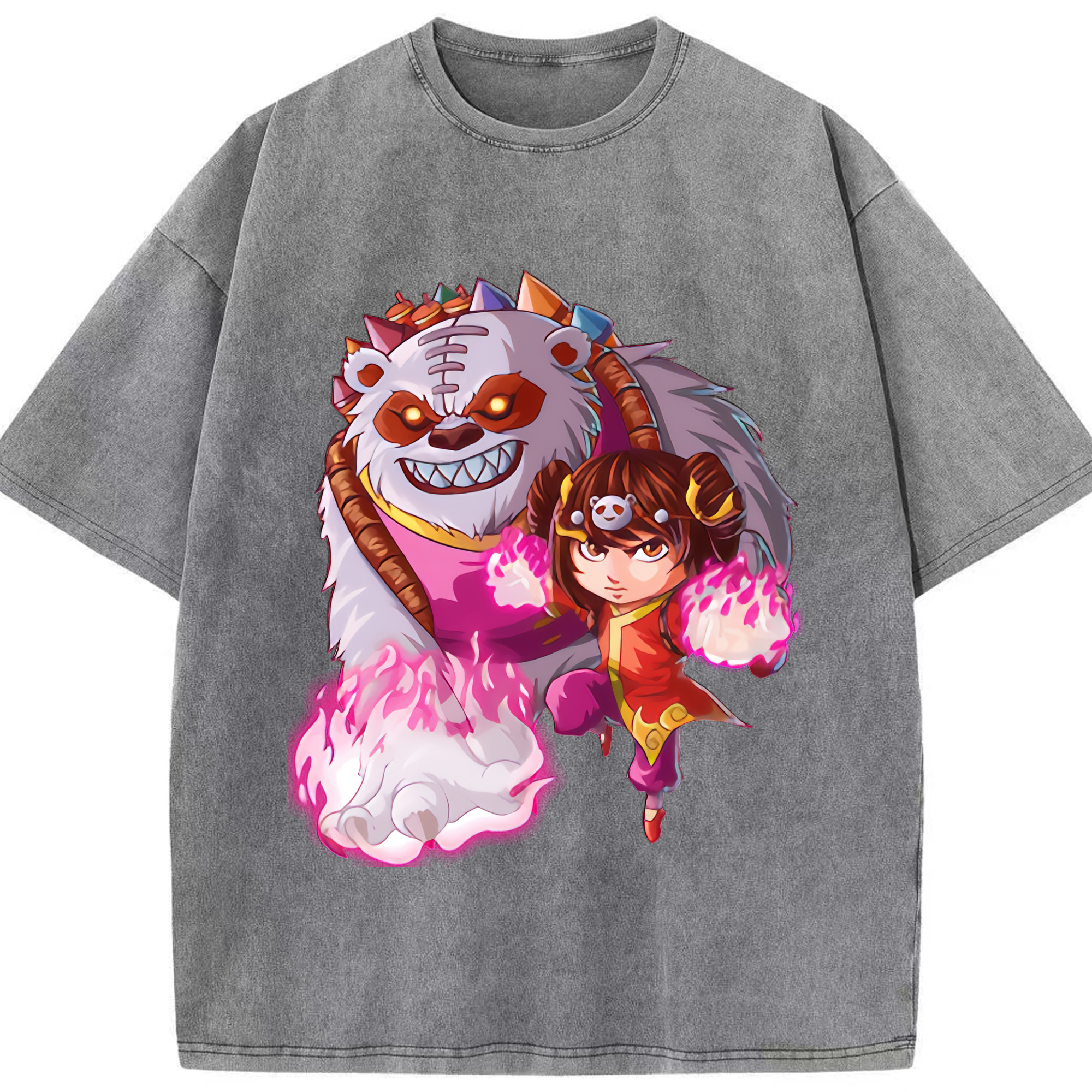 リーグ・オブ・レジェンド League of Legends LOL 綿100% ヴィンテージ風 半袖Tシャツ（フロントプリント）