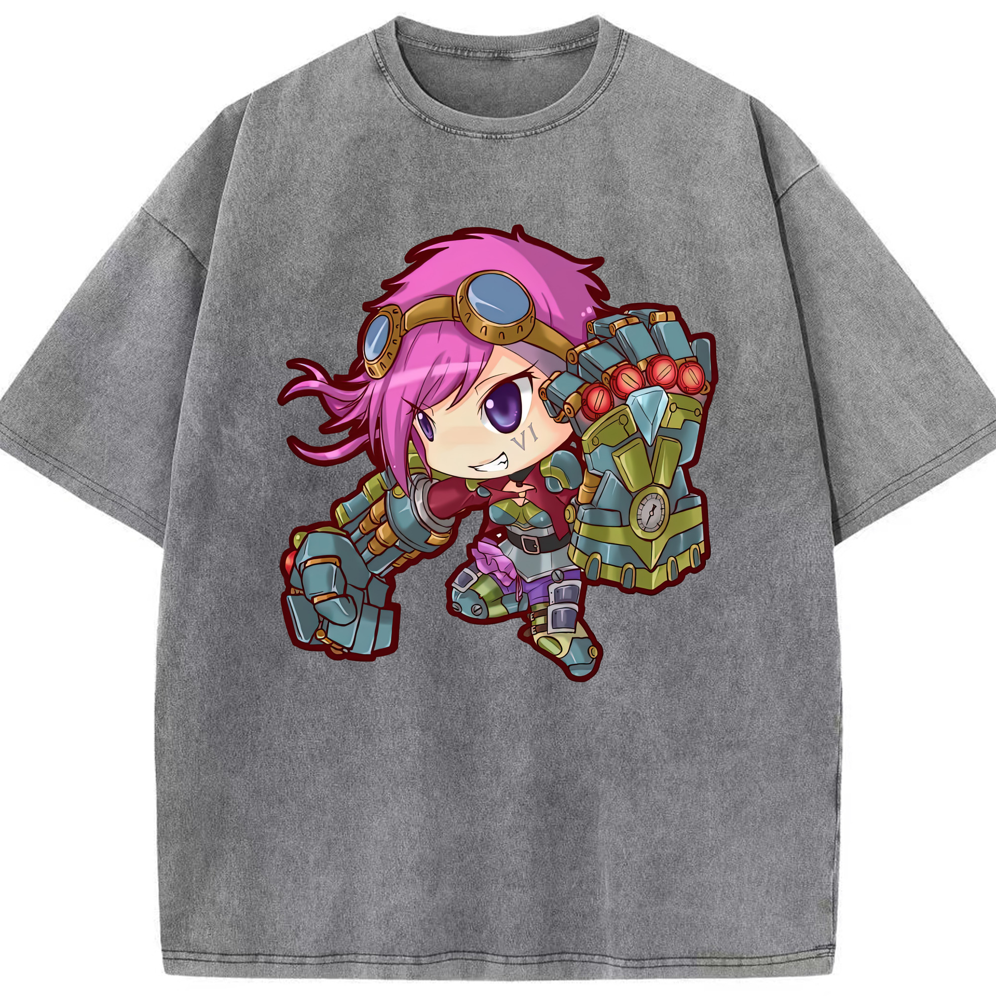 リーグ・オブ・レジェンド League of Legends LOL 綿100% ヴィンテージ風 半袖Tシャツ（フロントプリント）