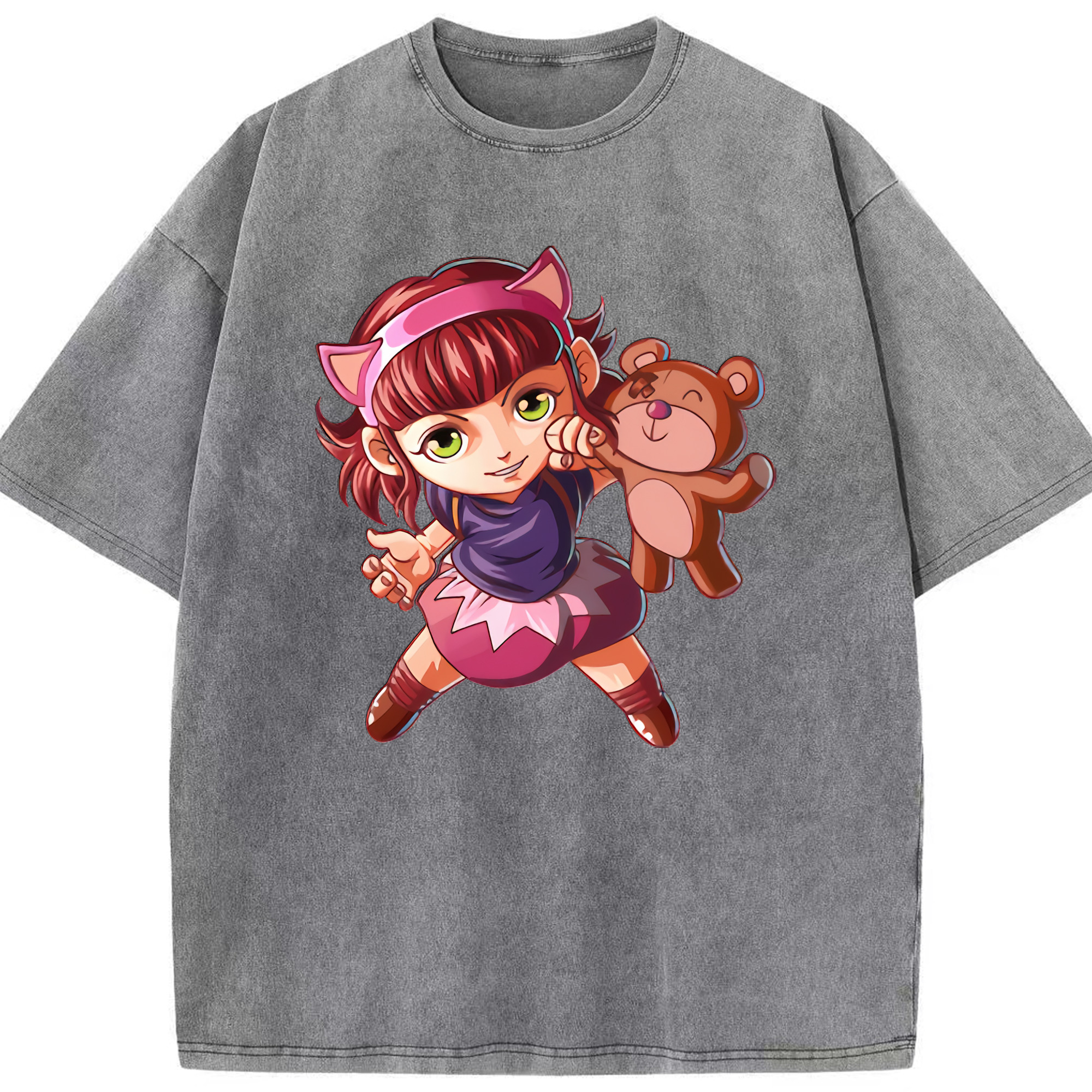 （画像用） リーグ・オブ・レジェンド League of Legends LOL 綿100% ヴィンテージ風 半袖Tシャツ（フロントプリント）