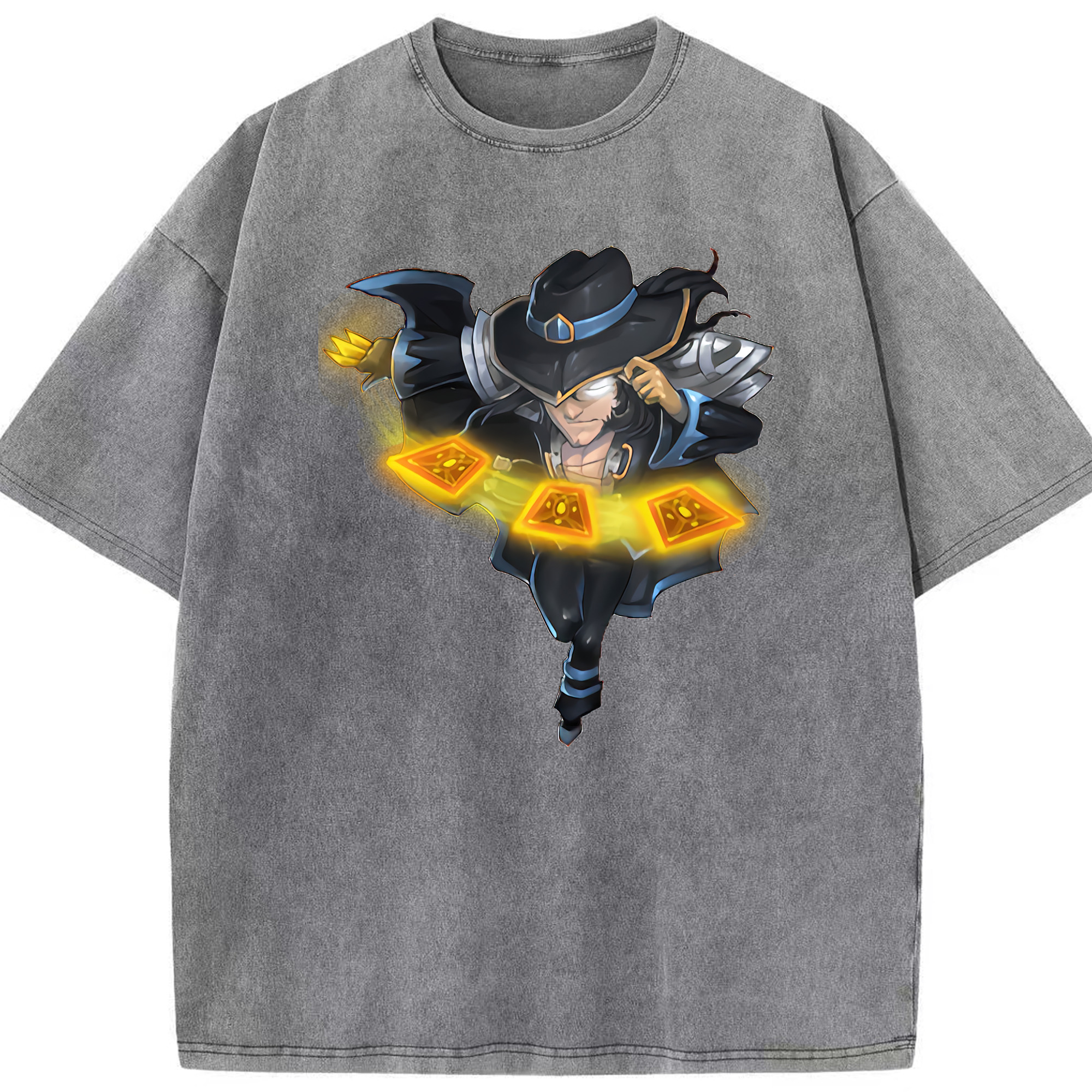 リーグ・オブ・レジェンド League of Legends LOL 綿100% ヴィンテージ風 半袖Tシャツ（フロントプリント）