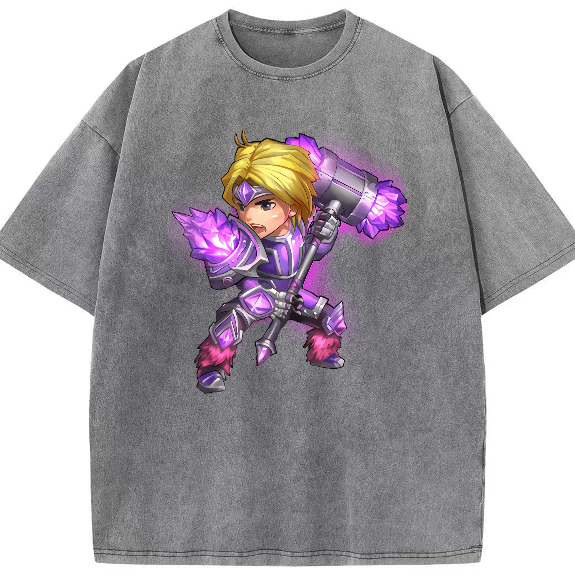 リーグ・オブ・レジェンド League of Legends LOL 綿100% ヴィンテージ風 半袖Tシャツ（フロントプリント）