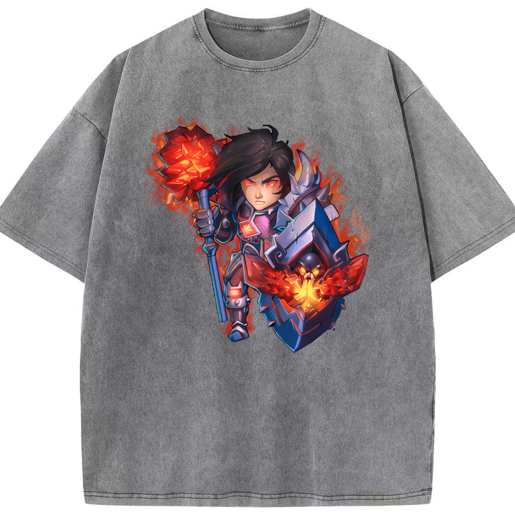 リーグ・オブ・レジェンド League of Legends LOL 綿100% ヴィンテージ風 半袖Tシャツ（フロントプリント）