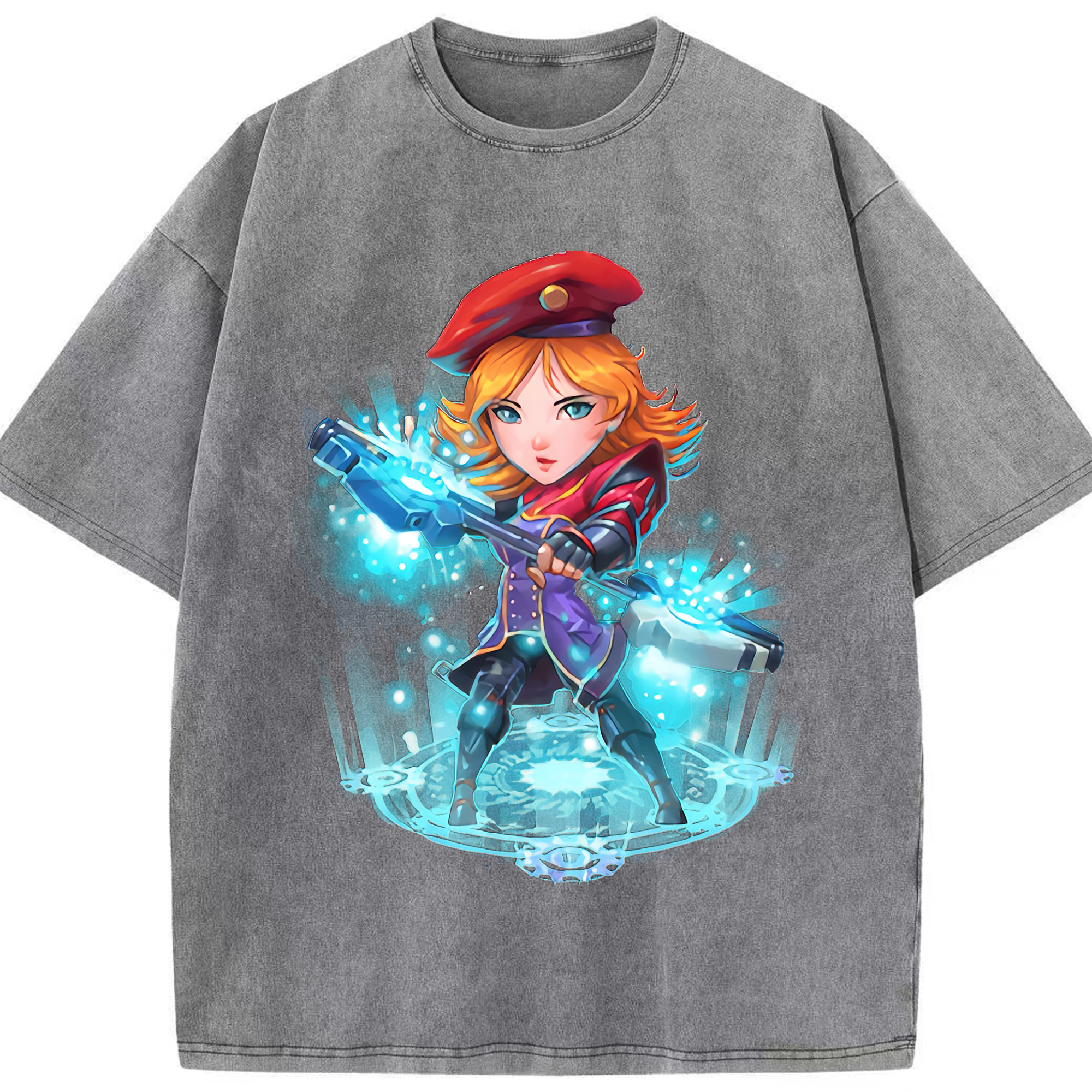 リーグ・オブ・レジェンド League of Legends LOL 綿100% ヴィンテージ風 半袖Tシャツ（フロントプリント）