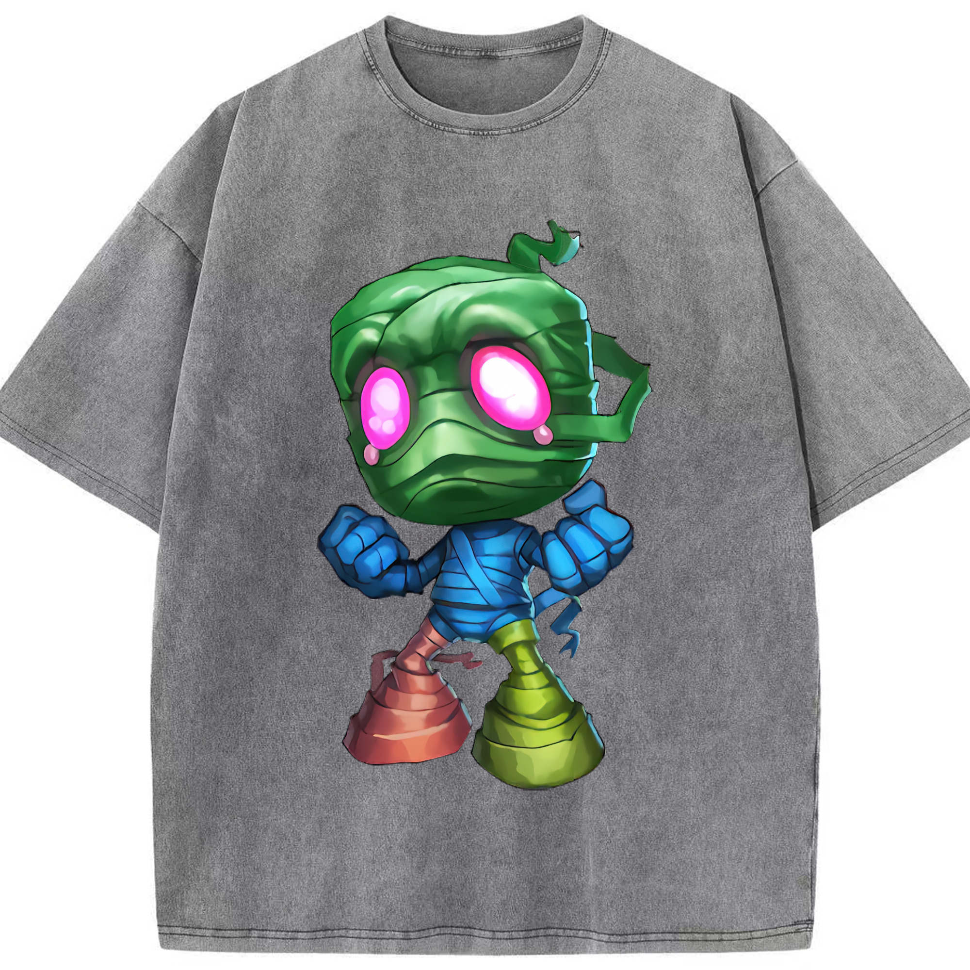 リーグ・オブ・レジェンド League of Legends LOL 綿100% ヴィンテージ風 半袖Tシャツ（フロントプリント）