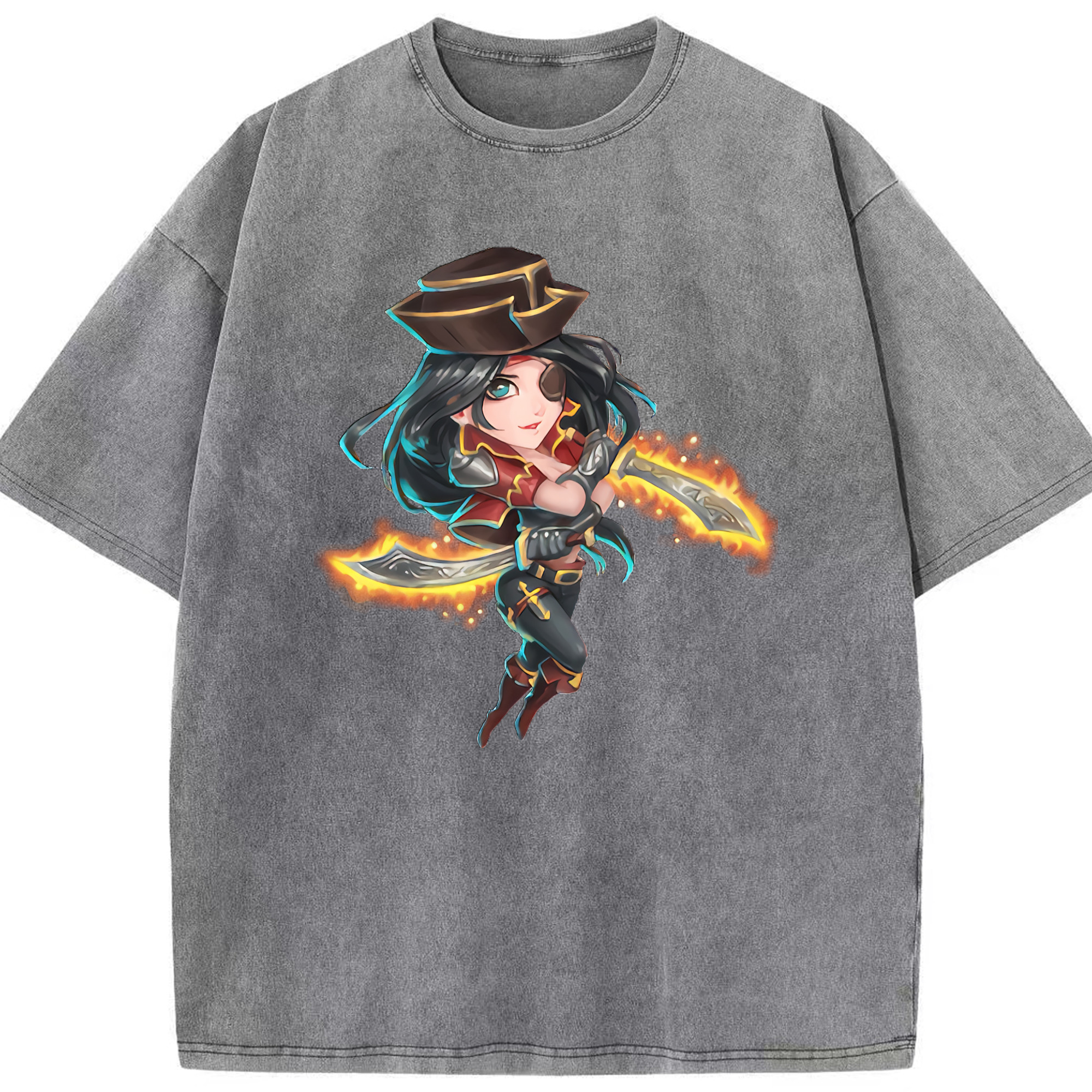 リーグ・オブ・レジェンド League of Legends LOL 綿100% ヴィンテージ風 半袖Tシャツ（フロントプリント）