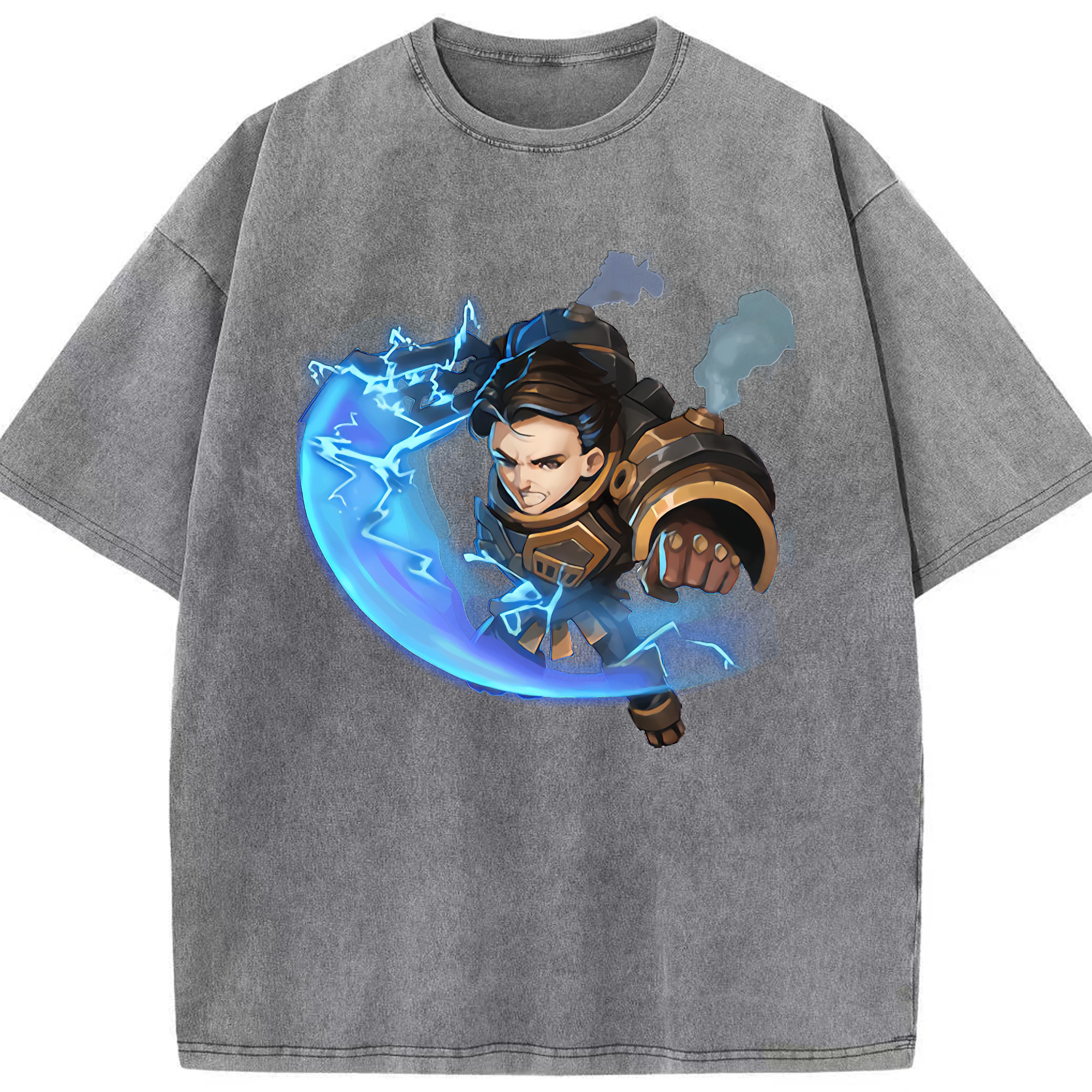 リーグ・オブ・レジェンド League of Legends LOL 綿100% ヴィンテージ風 半袖Tシャツ（フロントプリント）