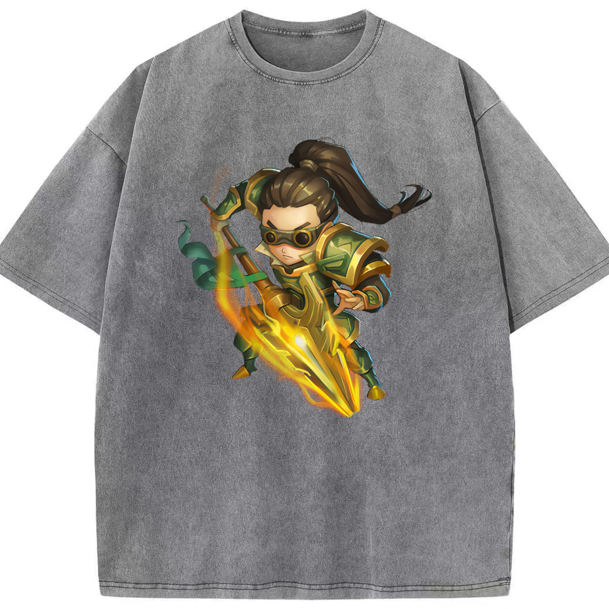リーグ・オブ・レジェンド League of Legends LOL 綿100% ヴィンテージ風 半袖Tシャツ（フロントプリント）
