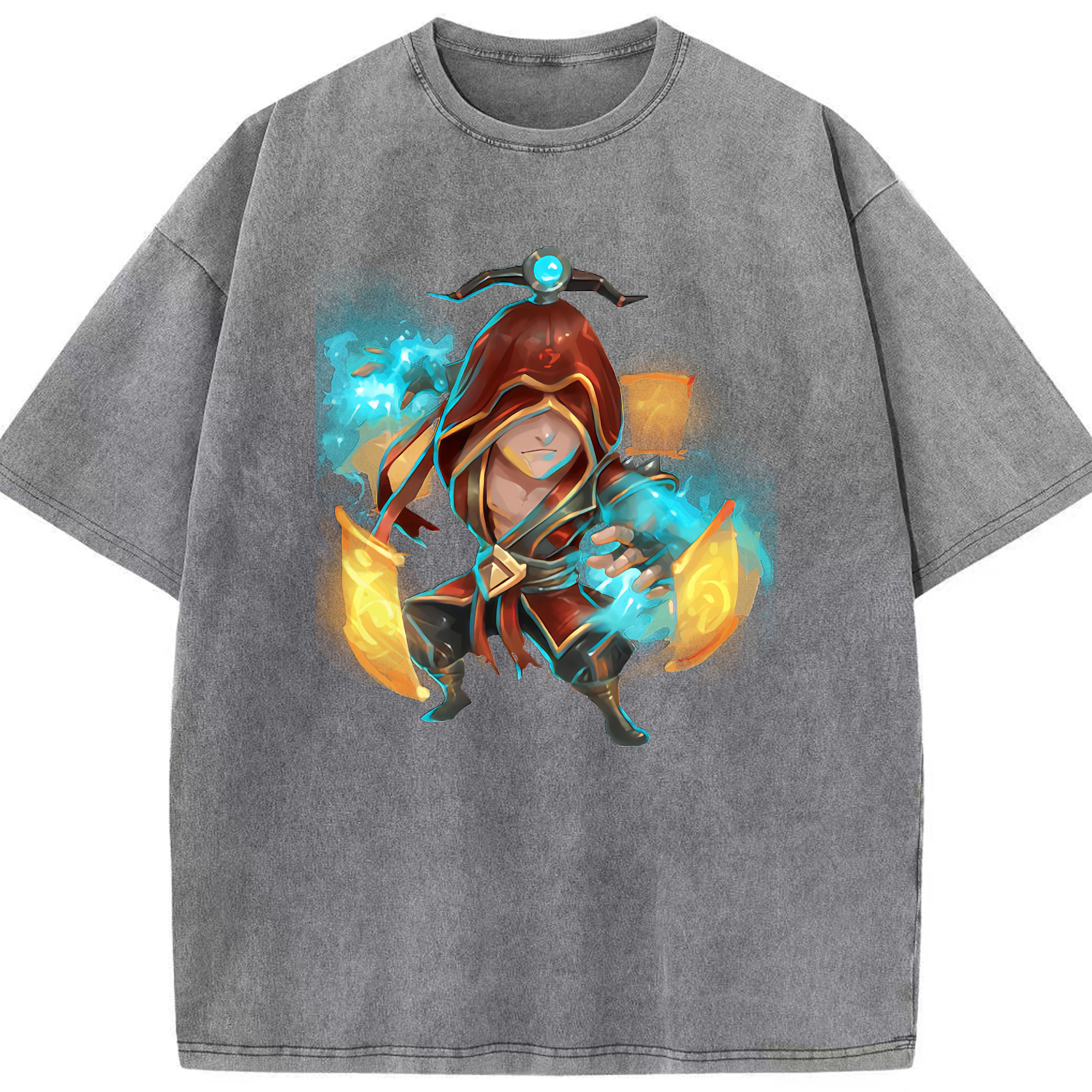 リーグ・オブ・レジェンド League of Legends LOL 綿100% ヴィンテージ風 半袖Tシャツ（フロントプリント）
