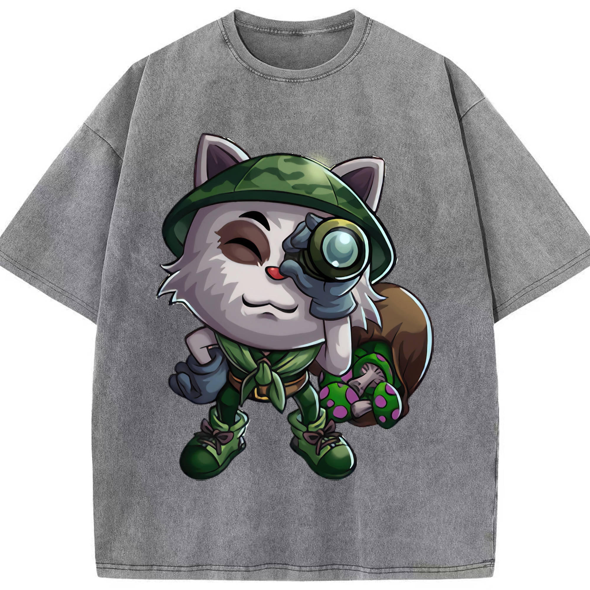 リーグ・オブ・レジェンド League of Legends LOL 綿100% ヴィンテージ風 半袖Tシャツ（フロントプリント）