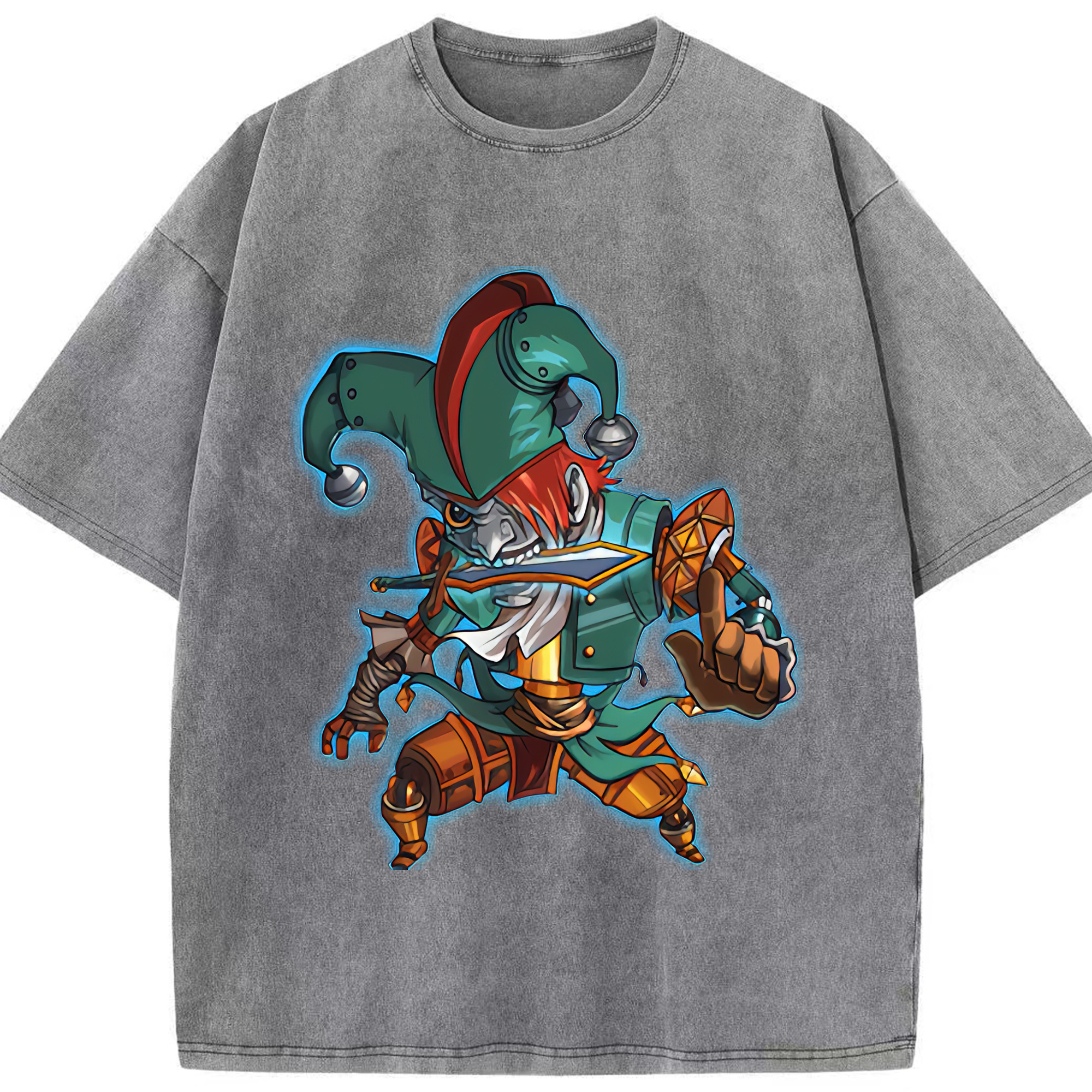 リーグ・オブ・レジェンド League of Legends LOL 綿100% ヴィンテージ風 半袖Tシャツ（フロントプリント）