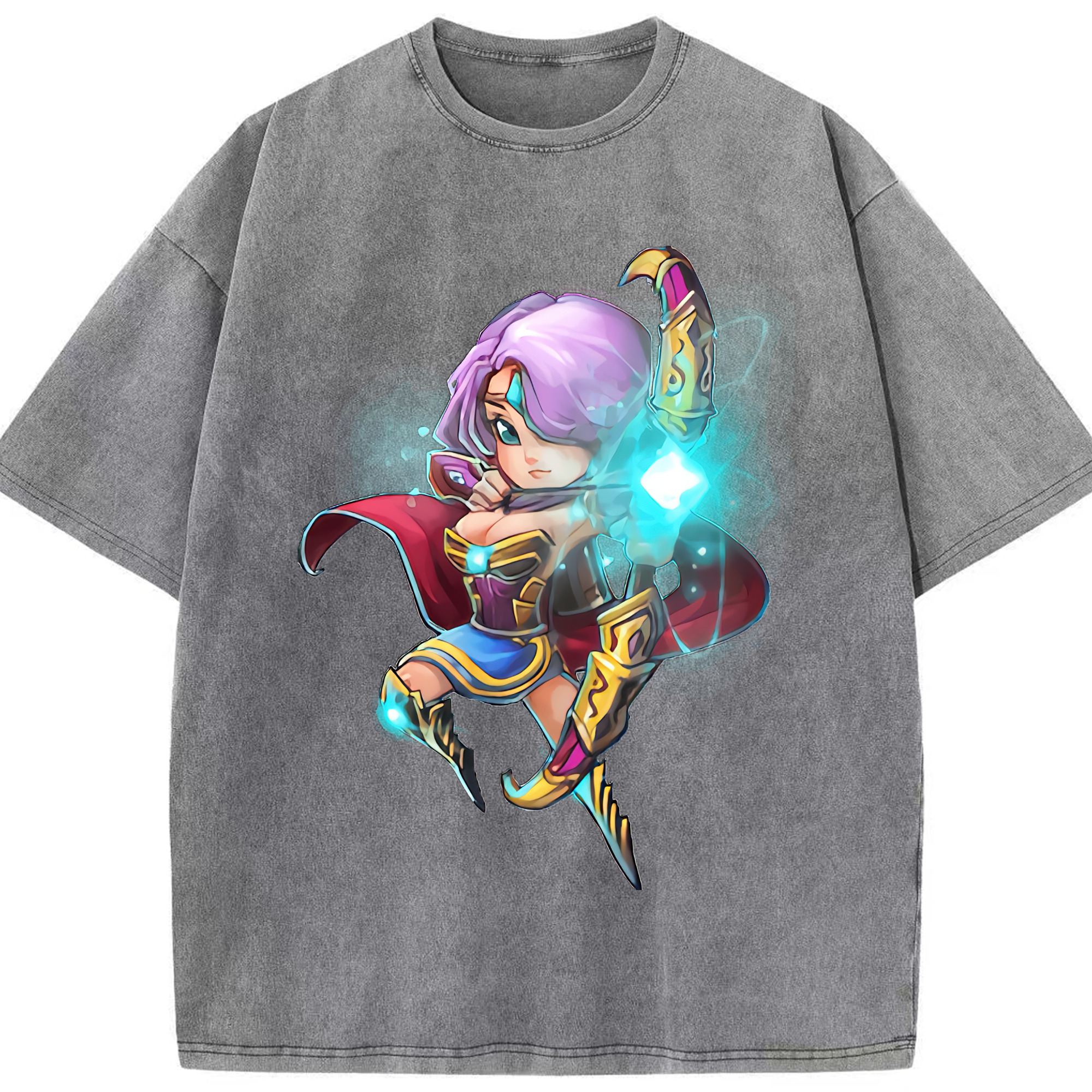 リーグ・オブ・レジェンド League of Legends LOL 綿100% ヴィンテージ風 半袖Tシャツ（フロントプリント）