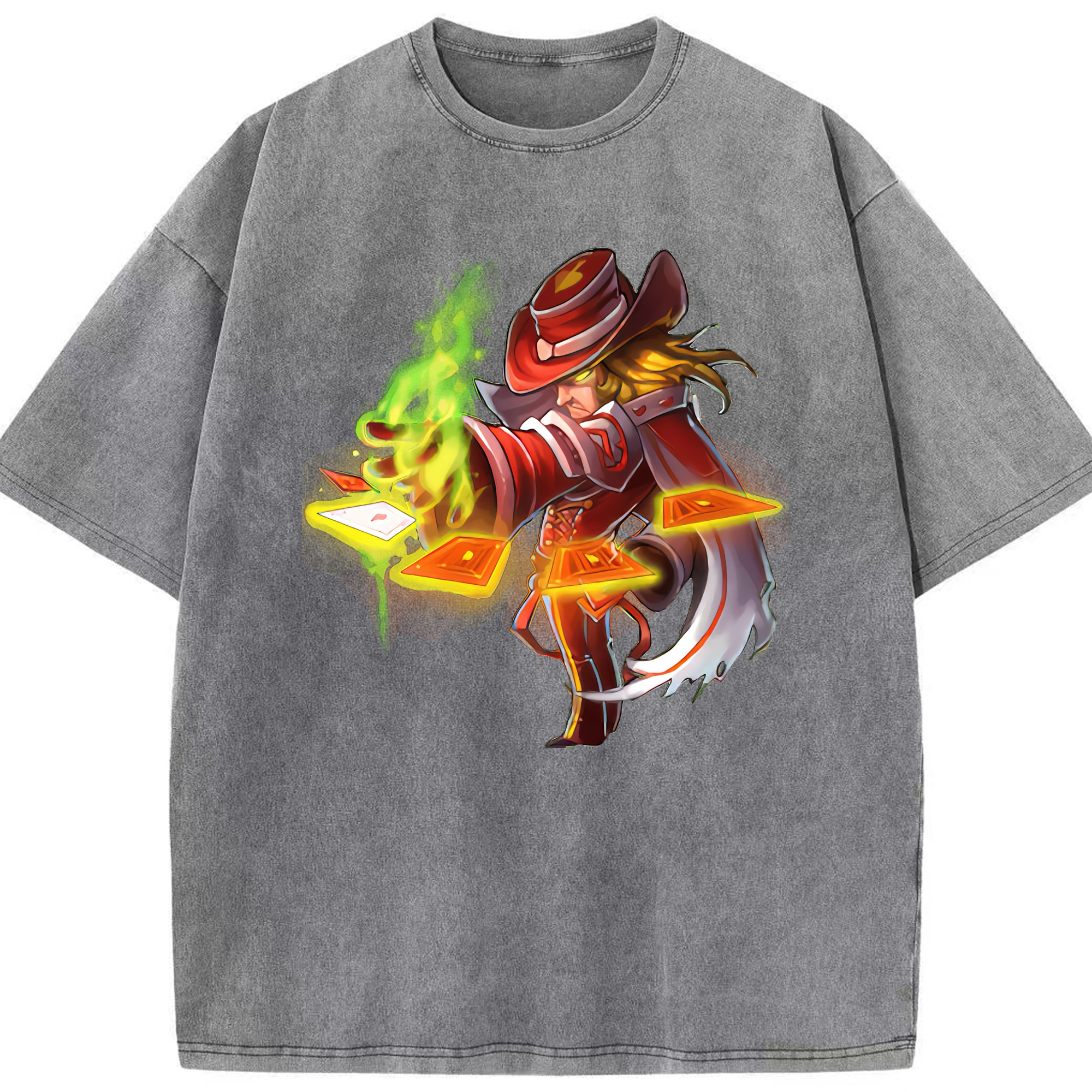 リーグ・オブ・レジェンド League of Legends LOL 綿100% ヴィンテージ風 半袖Tシャツ（フロントプリント）