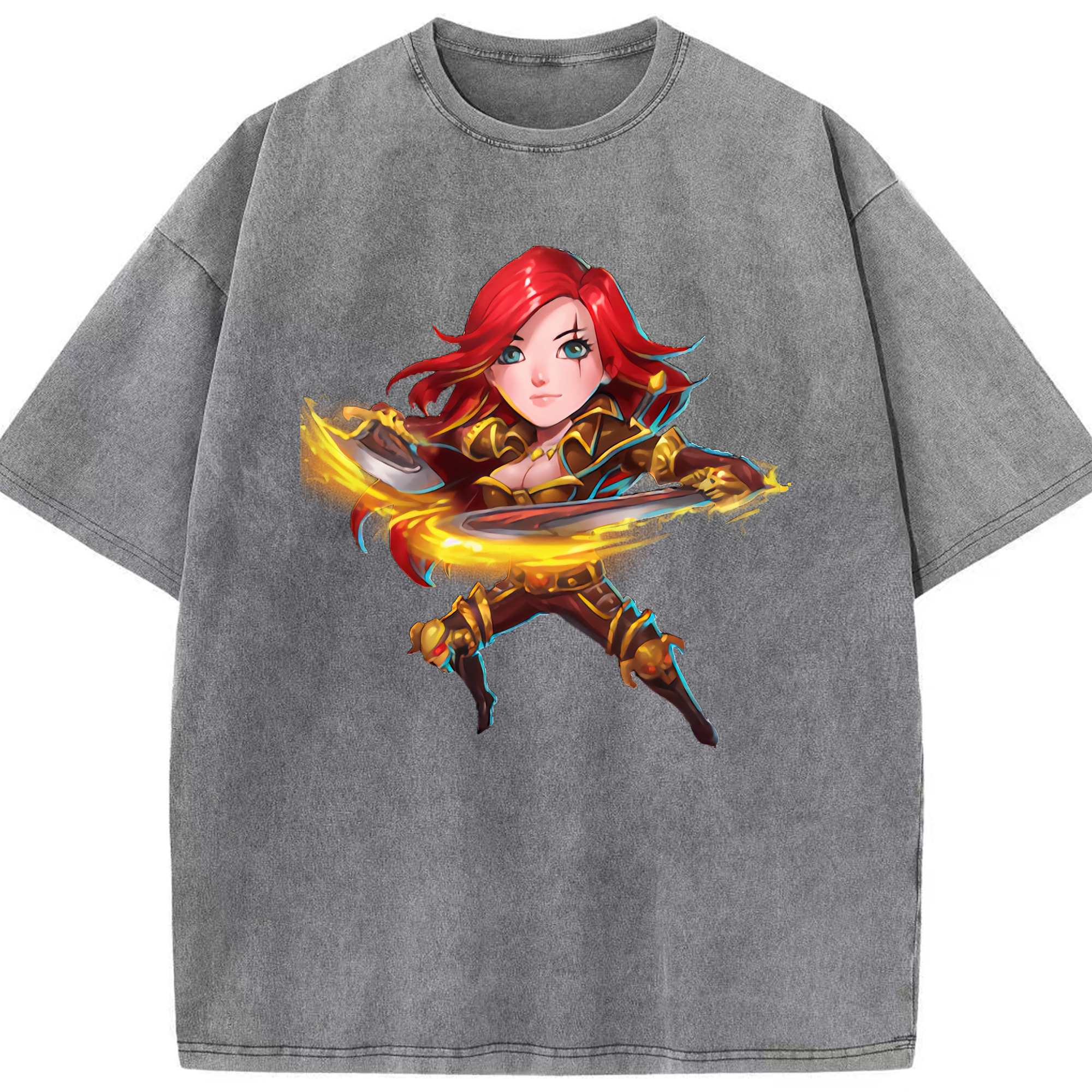 リーグ・オブ・レジェンド League of Legends LOL 綿100% ヴィンテージ風 半袖Tシャツ（フロントプリント）