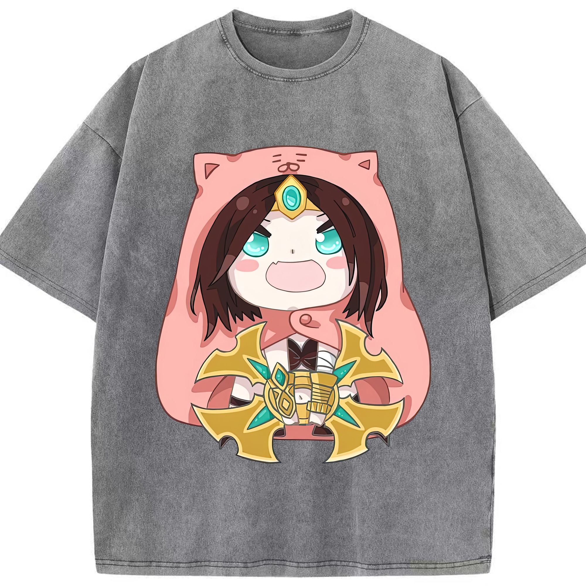 リーグ・オブ・レジェンド League of Legends LOL 綿100% ヴィンテージ風 半袖Tシャツ（フロントプリント）