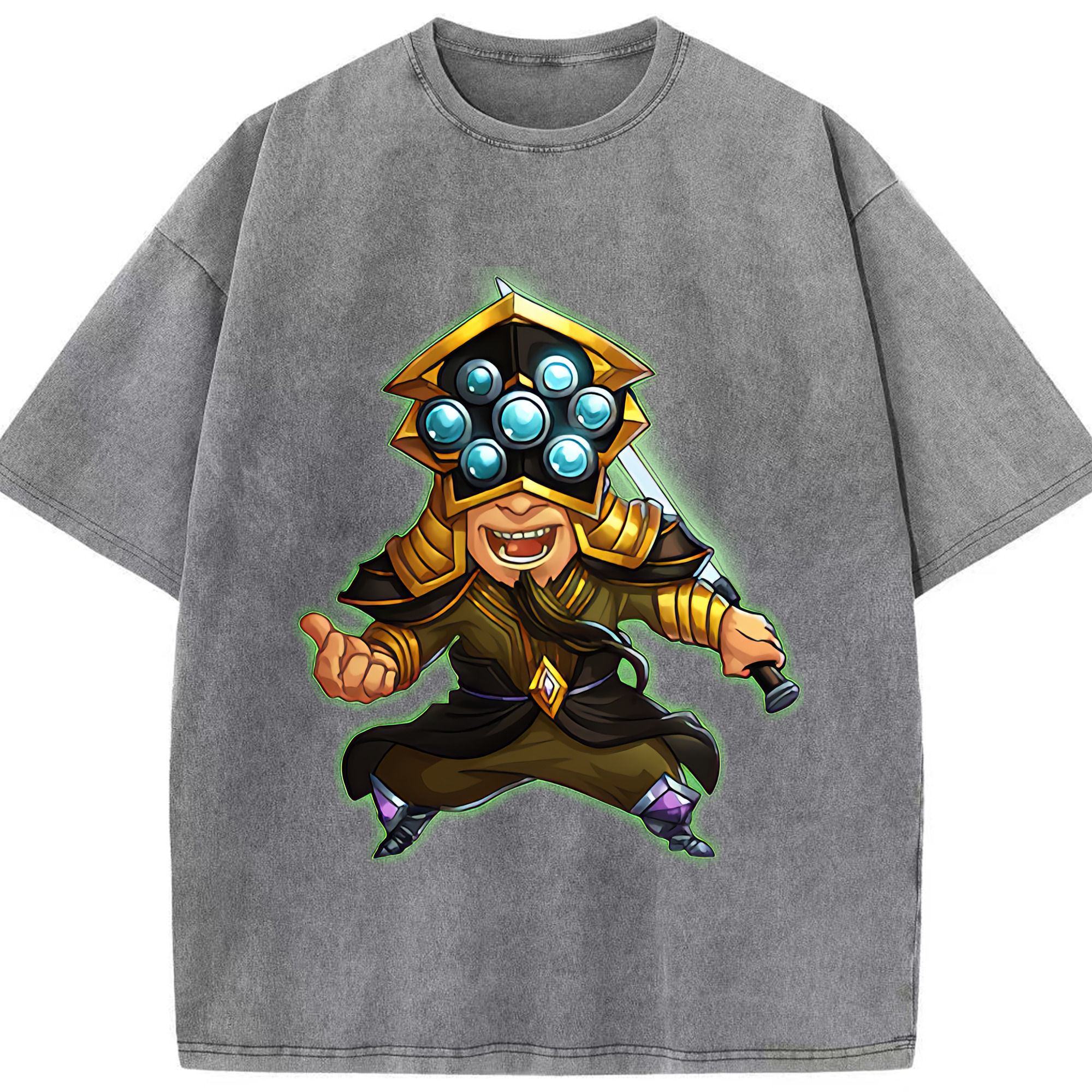 リーグ・オブ・レジェンド League of Legends LOL 綿100% ヴィンテージ風 半袖Tシャツ（フロントプリント）