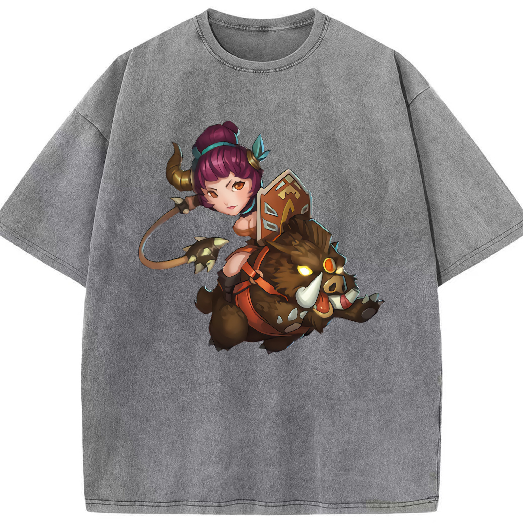 リーグ・オブ・レジェンド League of Legends LOL 綿100% ヴィンテージ風 半袖Tシャツ（フロントプリント）
