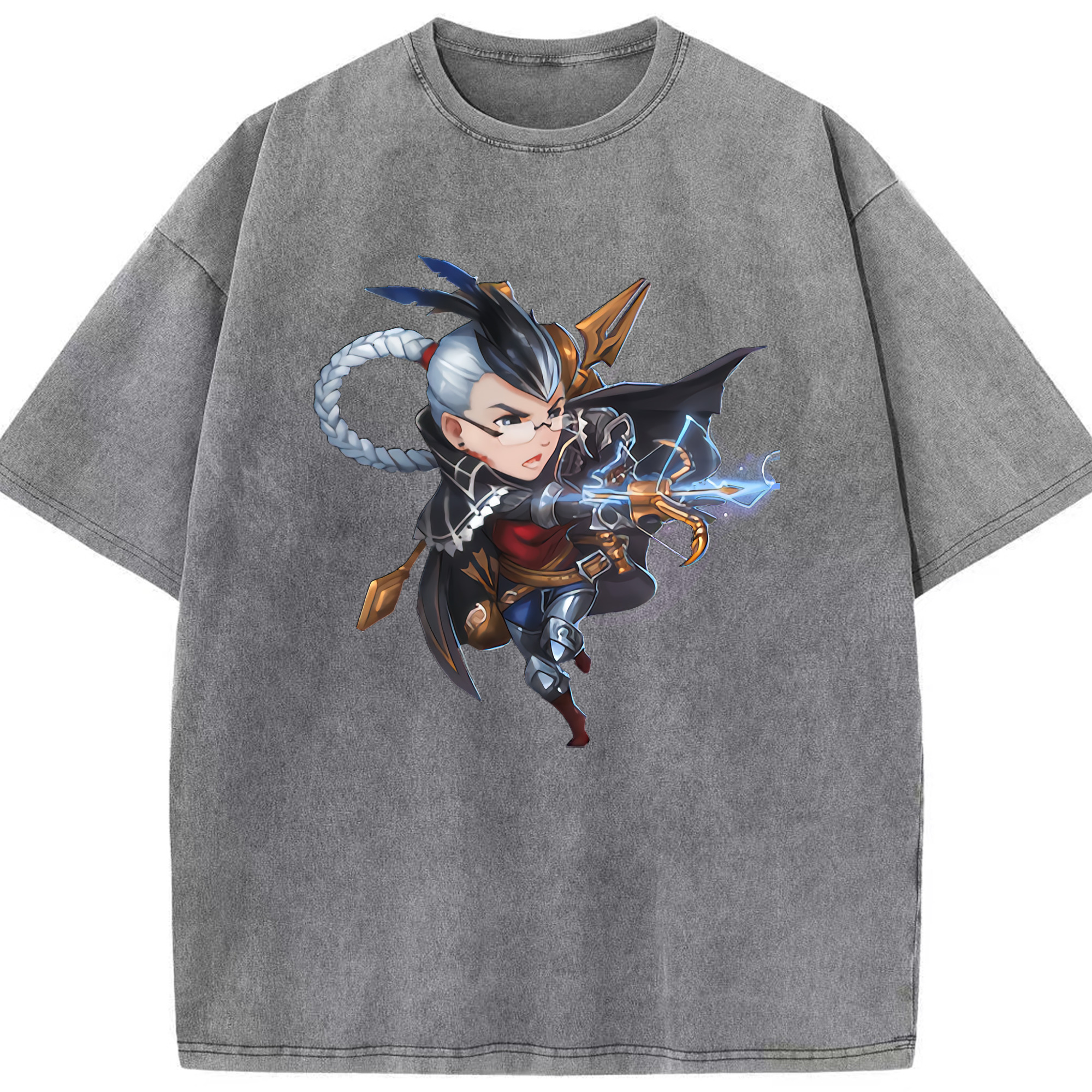 リーグ・オブ・レジェンド League of Legends LOL 綿100% ヴィンテージ風 半袖Tシャツ（フロントプリント）