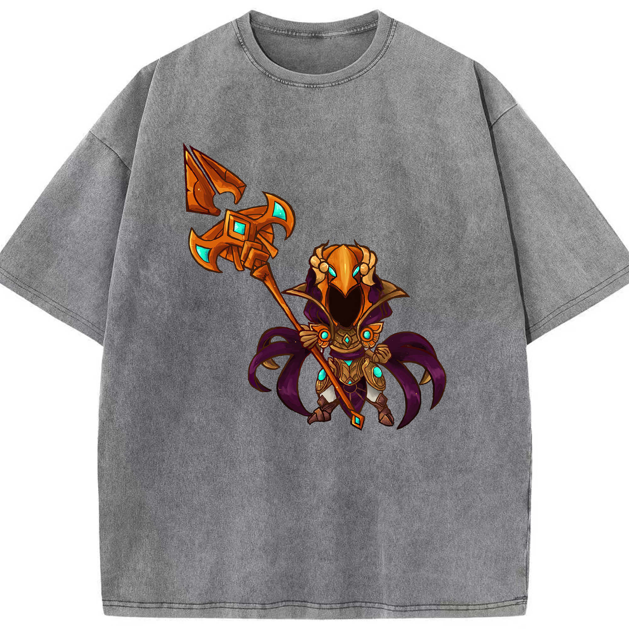 リーグ・オブ・レジェンド League of Legends LOL 綿100% ヴィンテージ風 半袖Tシャツ（フロントプリント）