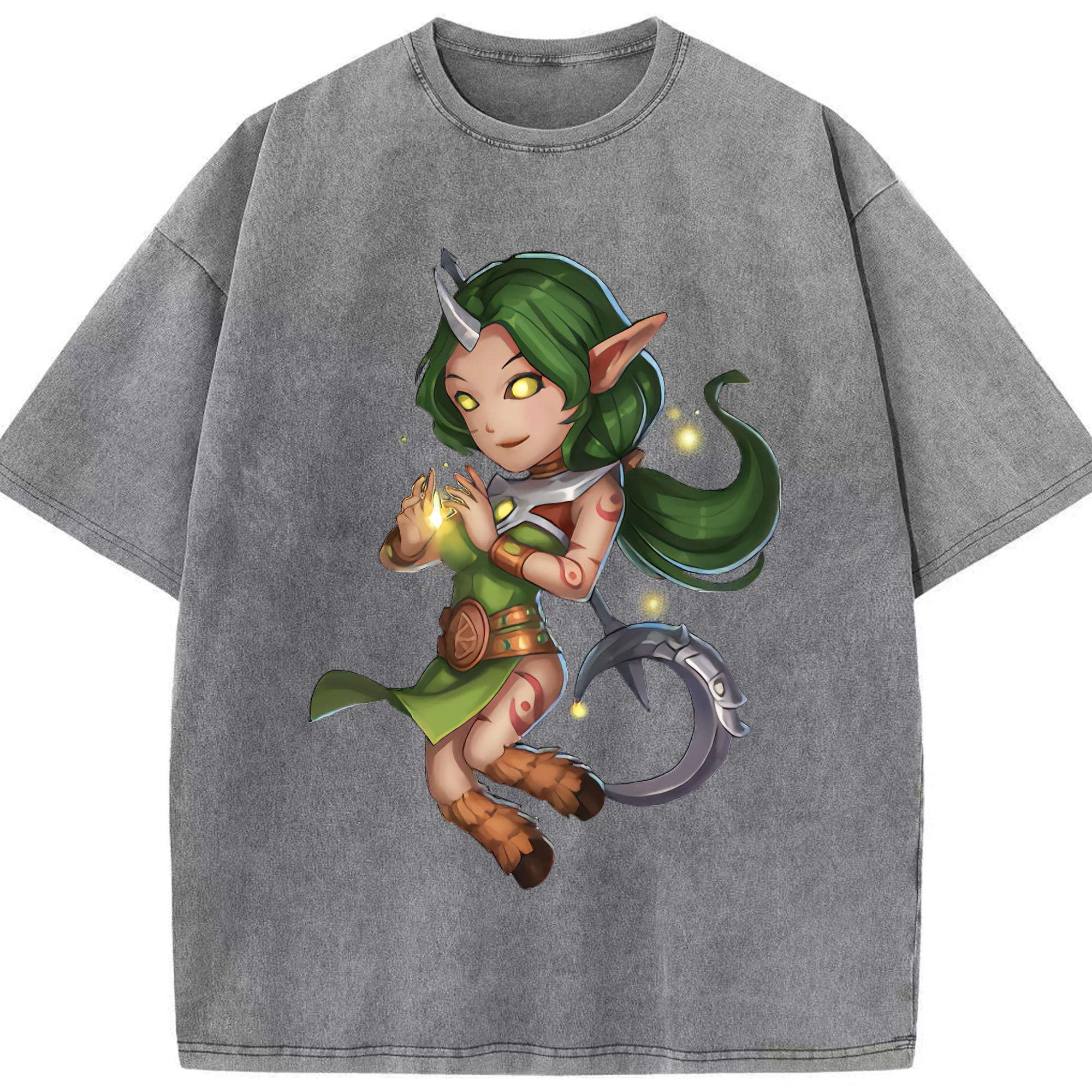 リーグ・オブ・レジェンド League of Legends LOL 綿100% ヴィンテージ風 半袖Tシャツ（フロントプリント）