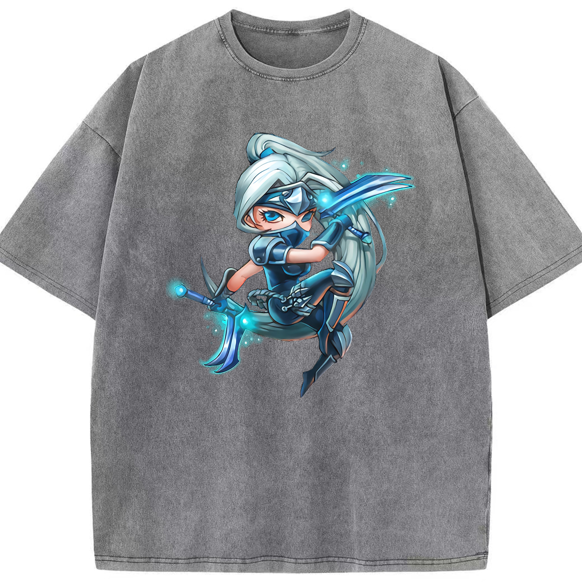 リーグ・オブ・レジェンド League of Legends LOL 綿100% ヴィンテージ風 半袖Tシャツ（フロントプリント）