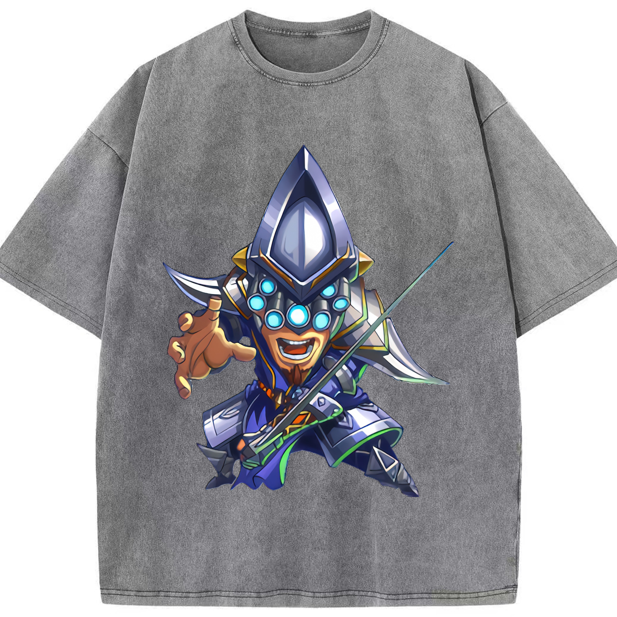リーグ・オブ・レジェンド League of Legends LOL 綿100% ヴィンテージ風 半袖Tシャツ（フロントプリント）