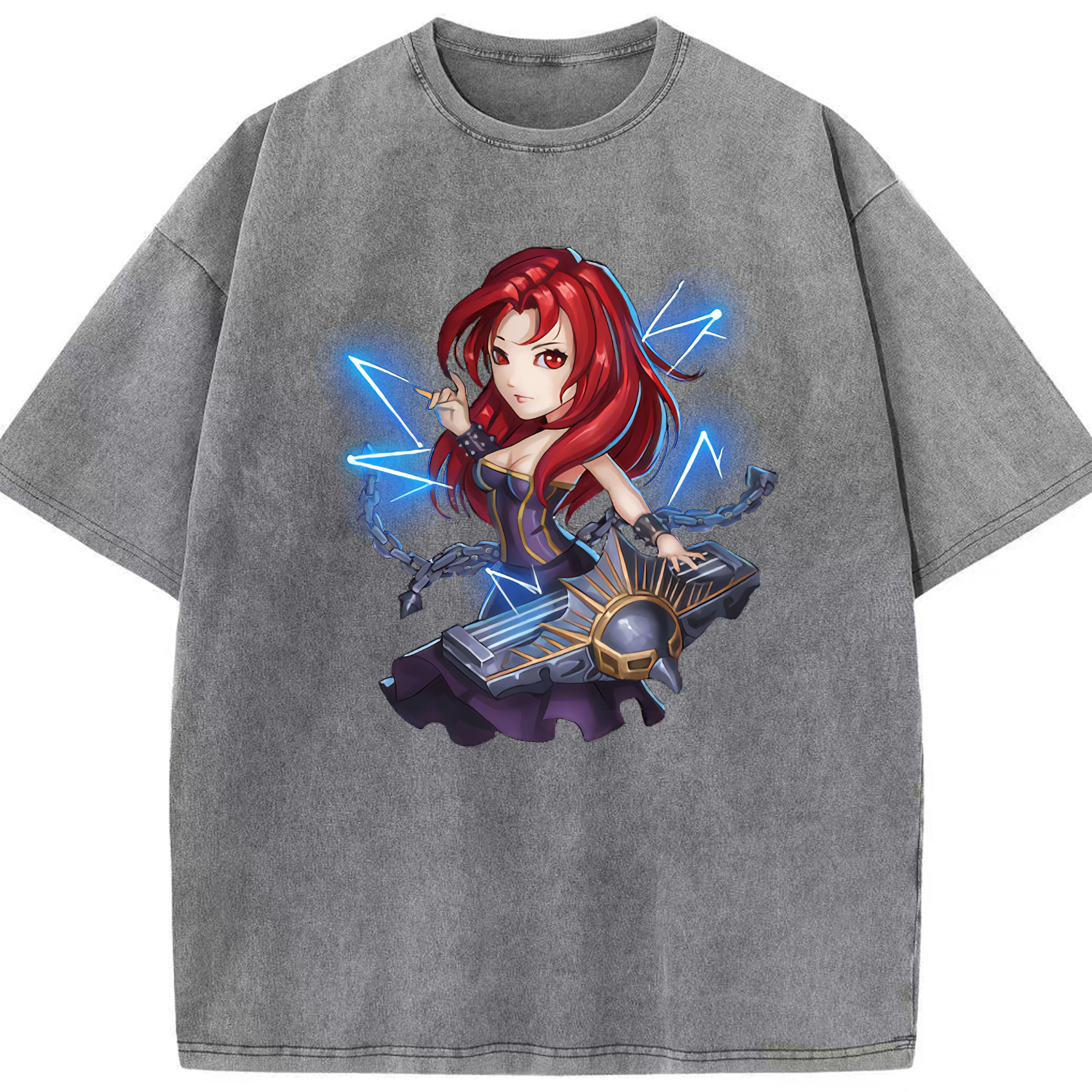 リーグ・オブ・レジェンド League of Legends LOL 綿100% ヴィンテージ風 半袖Tシャツ（フロントプリント）
