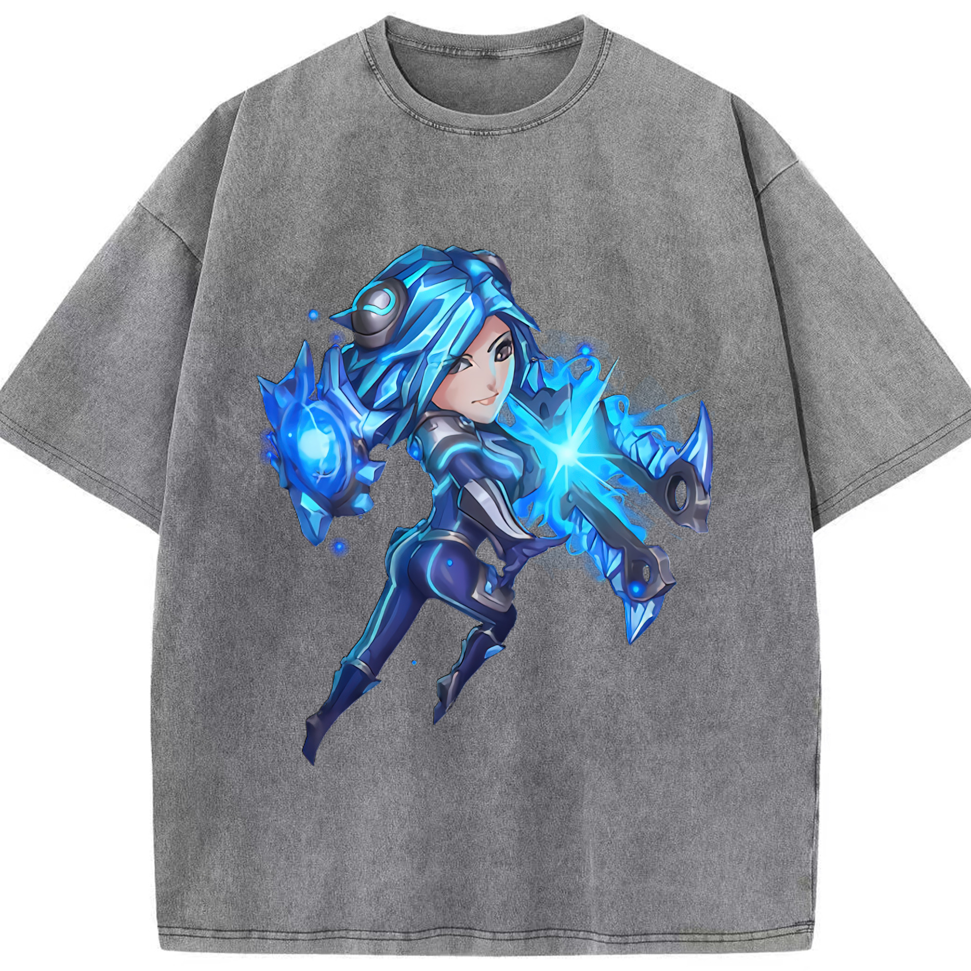 リーグ・オブ・レジェンド League of Legends LOL 綿100% ヴィンテージ風 半袖Tシャツ（フロントプリント）