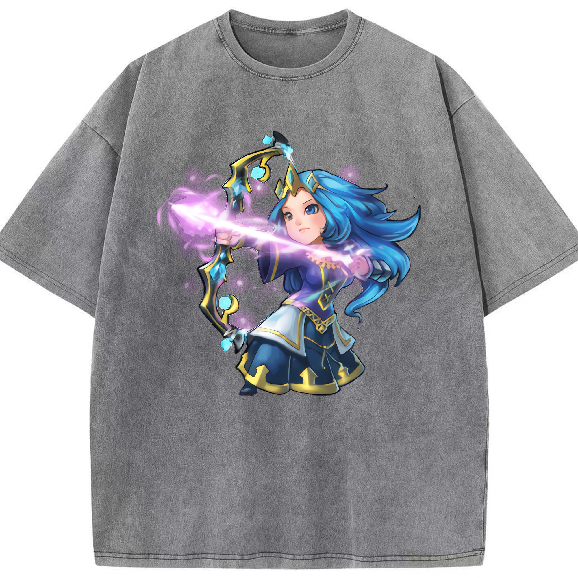 リーグ・オブ・レジェンド League of Legends LOL 綿100% ヴィンテージ風 半袖Tシャツ（フロントプリント）