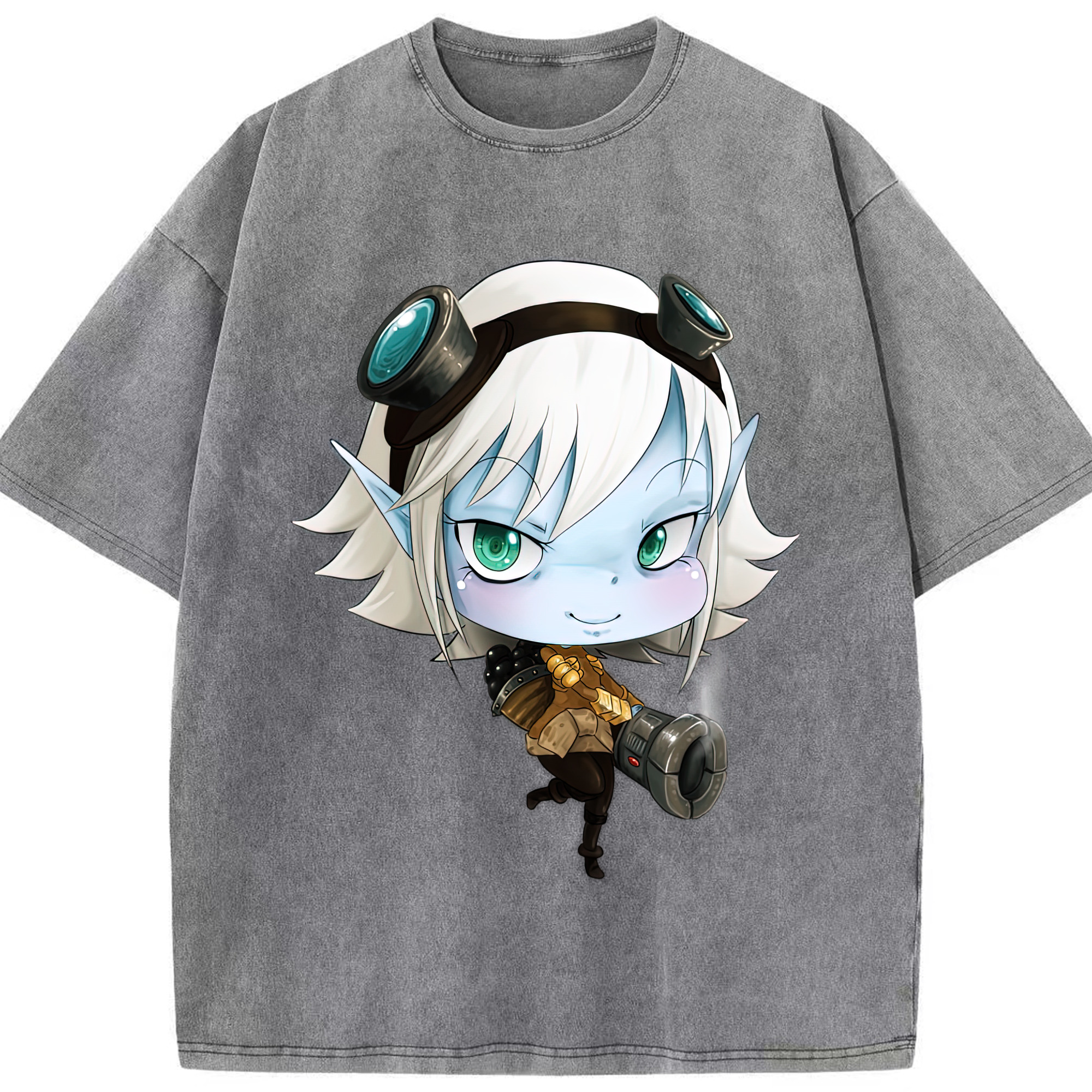 リーグ・オブ・レジェンド League of Legends LOL 綿100% ヴィンテージ風 半袖Tシャツ（フロントプリント）