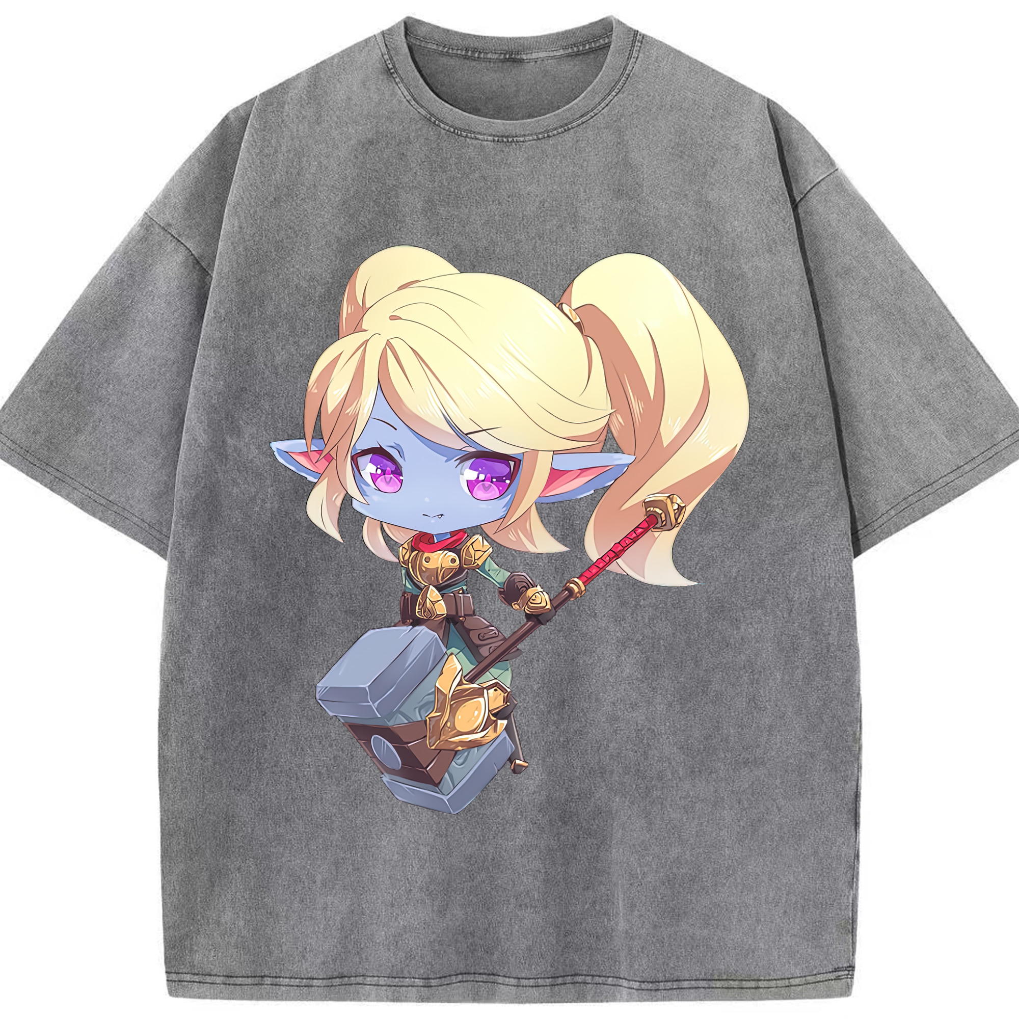 リーグ・オブ・レジェンド League of Legends LOL 綿100% ヴィンテージ風 半袖Tシャツ（フロントプリント）