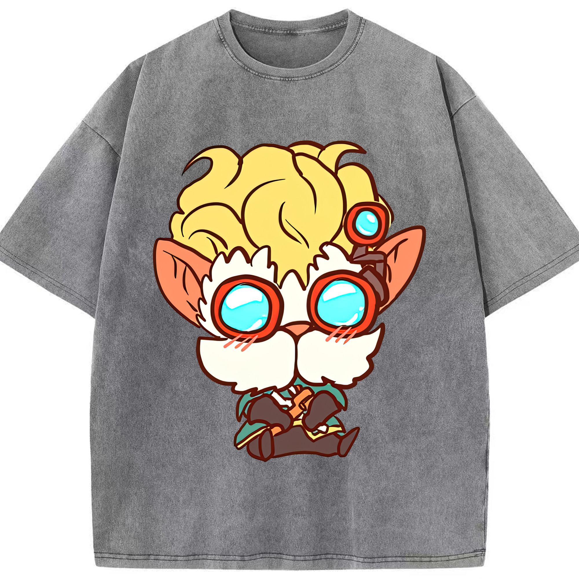 リーグ・オブ・レジェンド League of Legends LOL 綿100% ヴィンテージ風 半袖Tシャツ（フロントプリント）