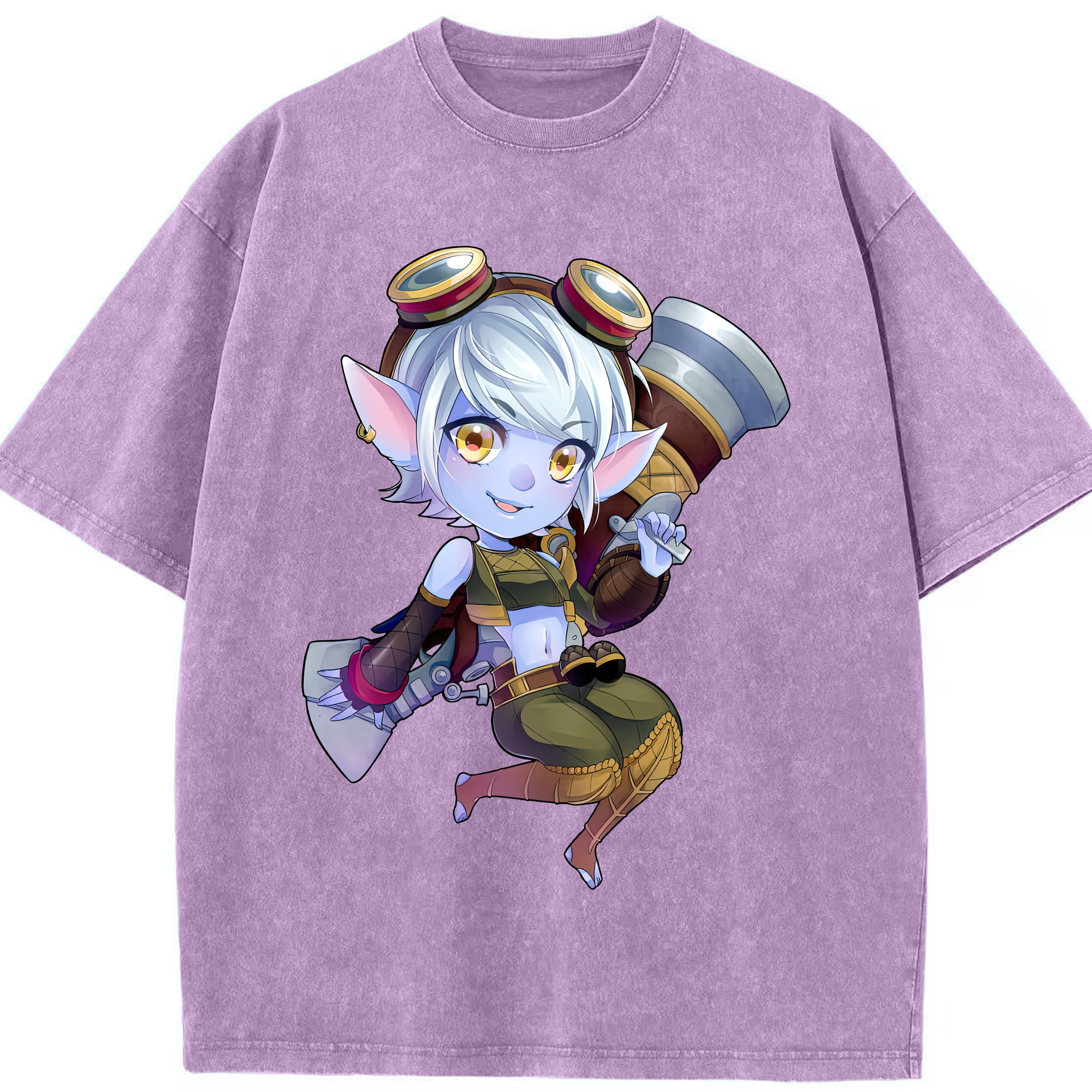 リーグ・オブ・レジェンド League of Legends LOL 綿100% ヴィンテージ風 半袖Tシャツ（フロントプリント）
