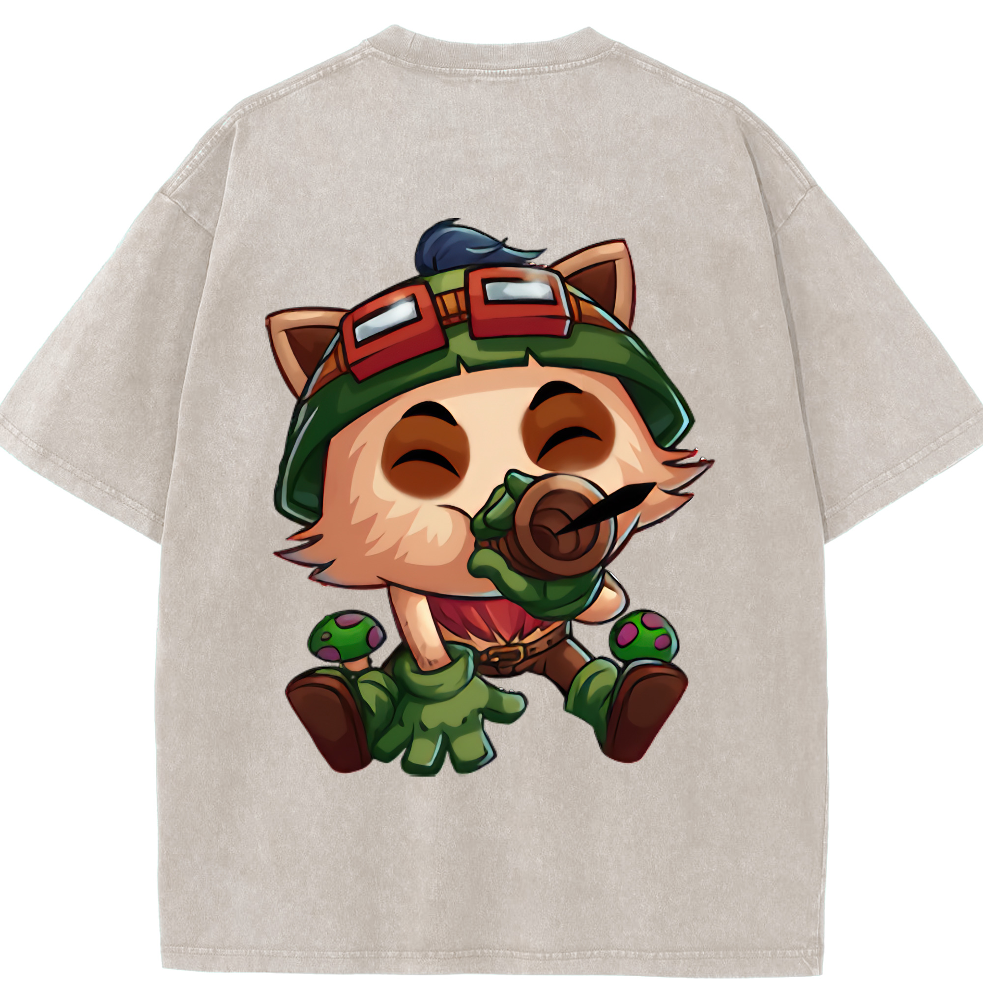リーグ・オブ・レジェンド League of Legends LOL 綿100% ヴィンテージ風 半袖Tシャツ（背面プリント）