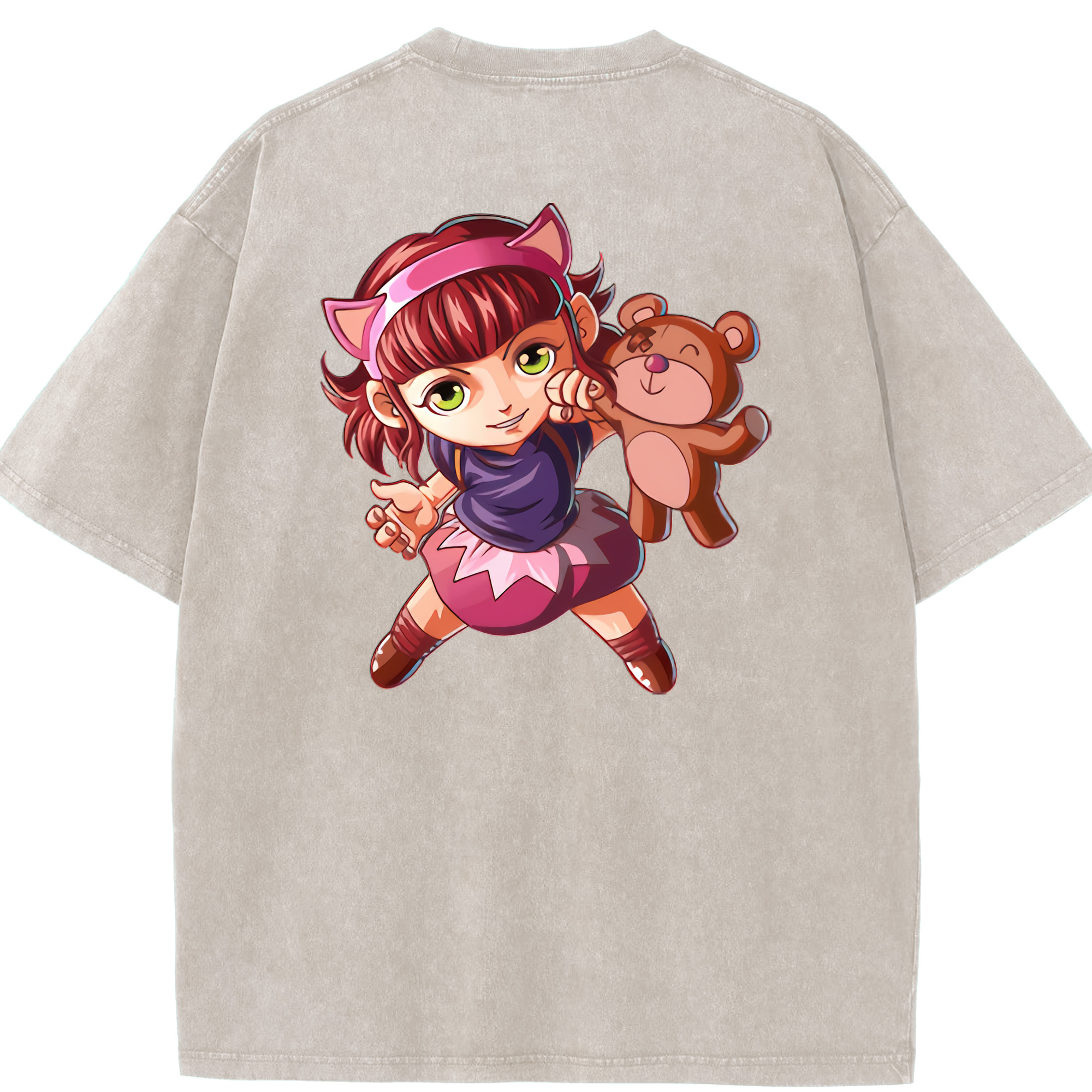 リーグ・オブ・レジェンド League of Legends LOL 綿100% ヴィンテージ風 半袖Tシャツ（背面プリント）