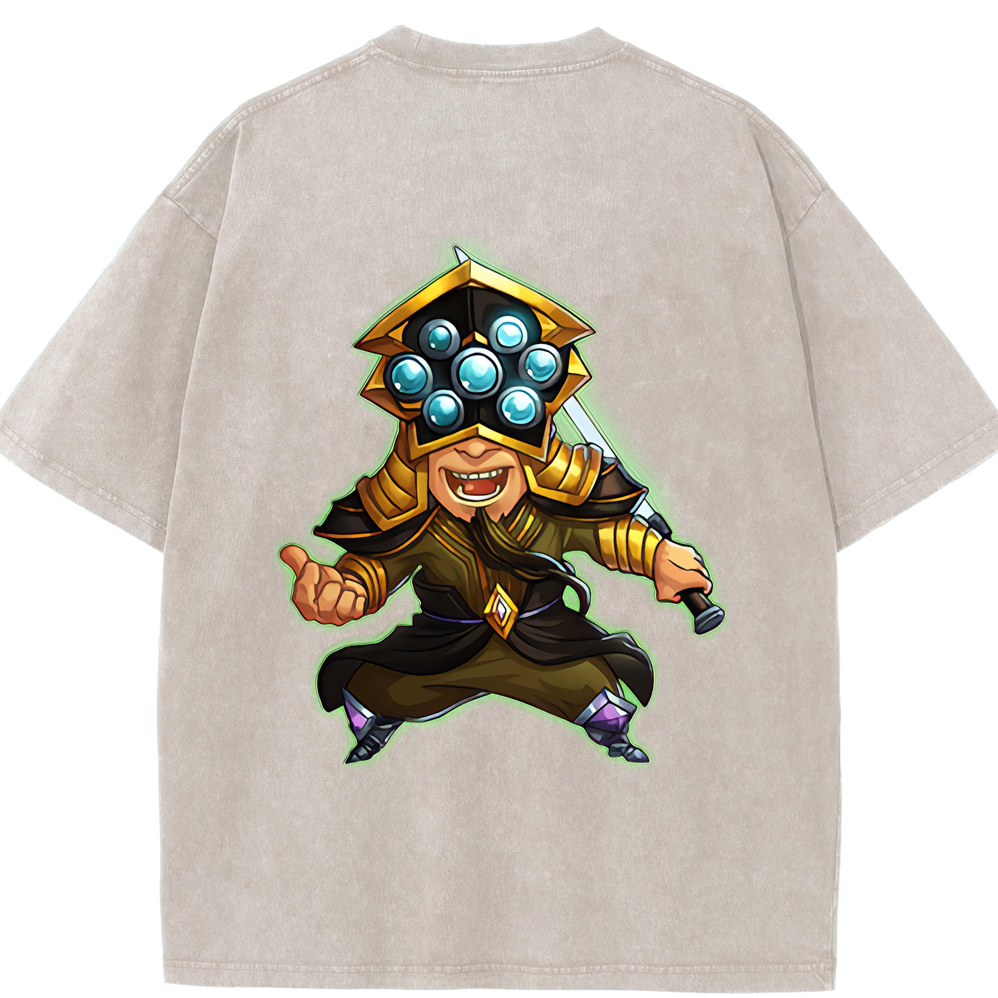リーグ・オブ・レジェンド League of Legends LOL 綿100% ヴィンテージ風 半袖Tシャツ（背面プリント）