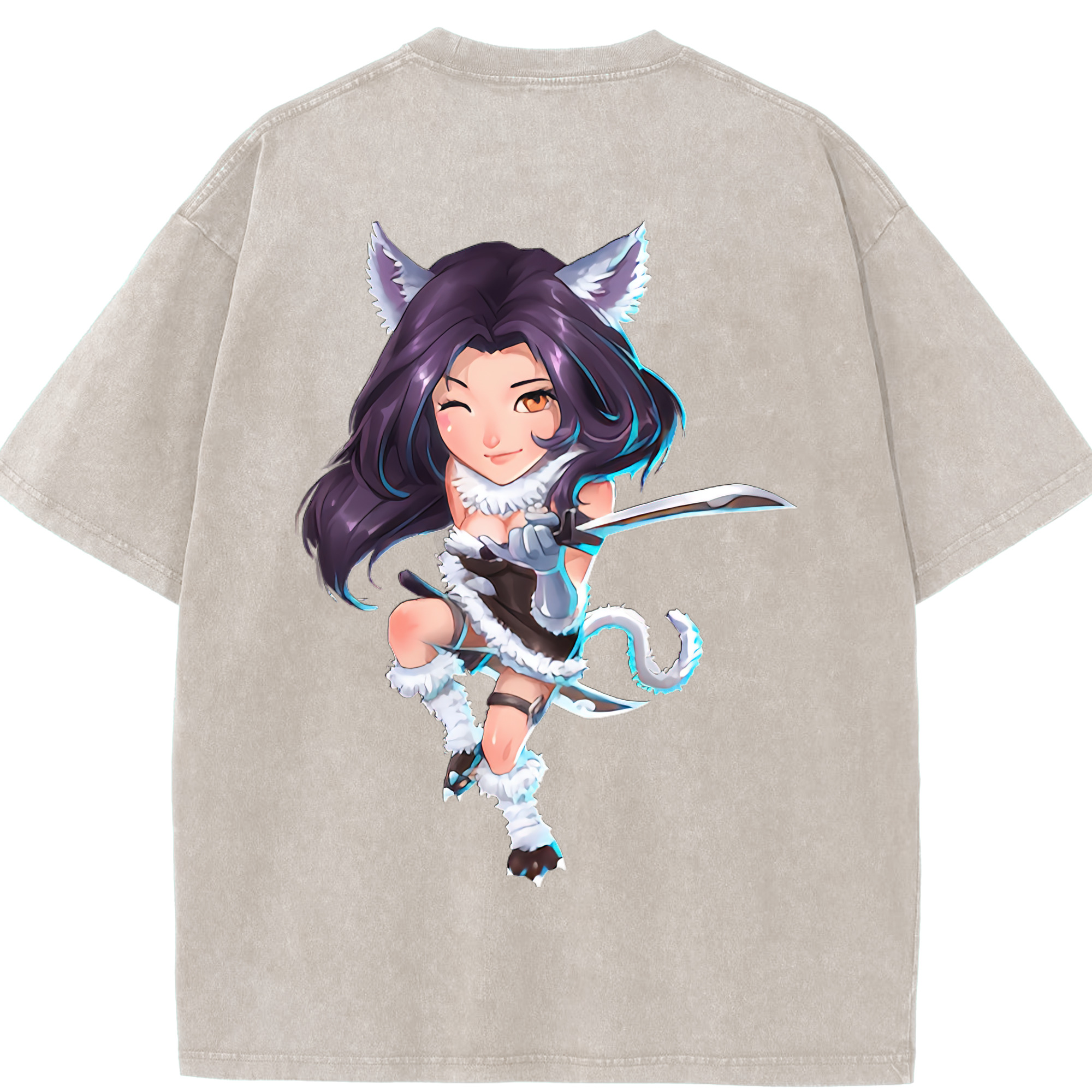 リーグ・オブ・レジェンド League of Legends LOL 綿100% ヴィンテージ風 半袖Tシャツ（背面プリント）