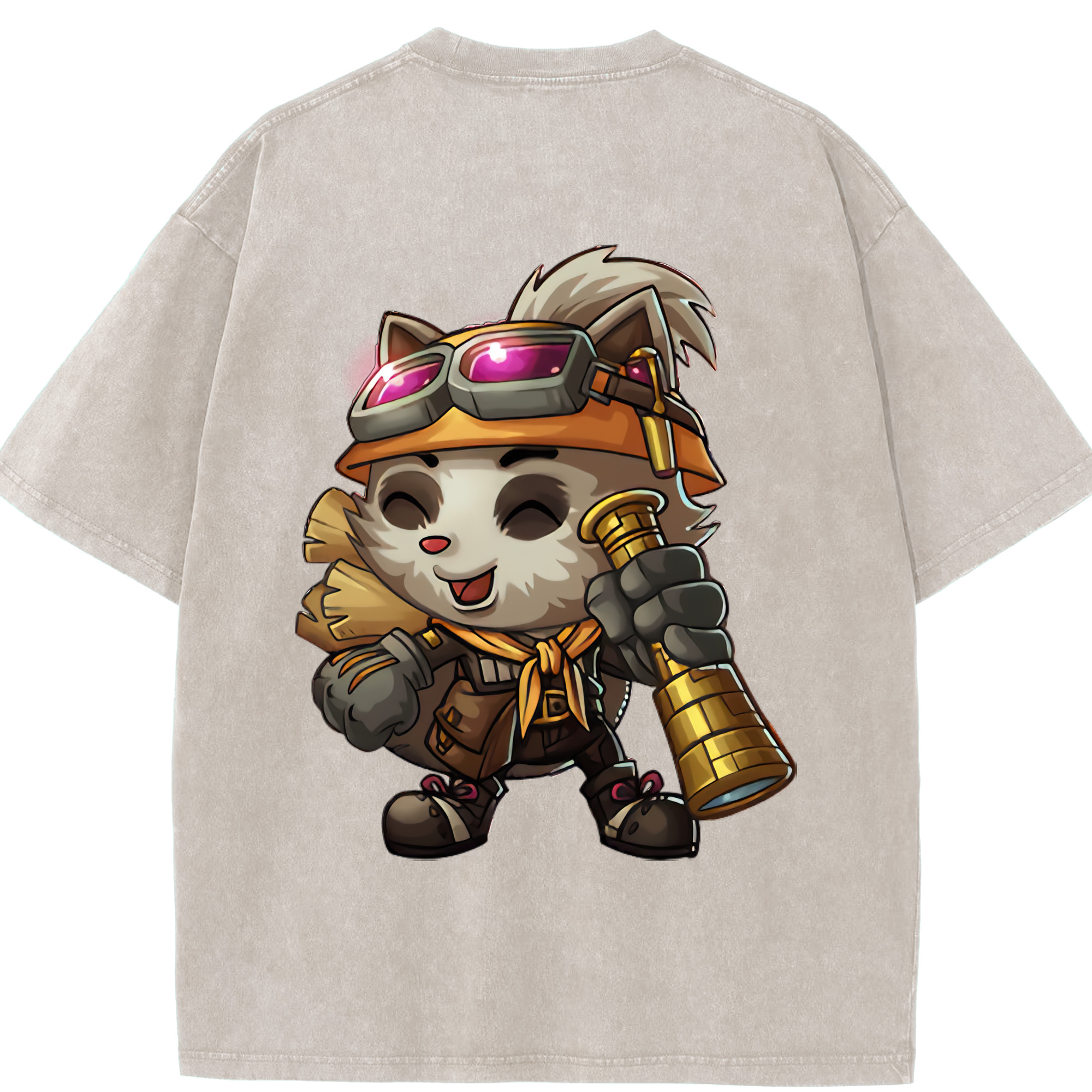 リーグ・オブ・レジェンド League of Legends LOL 綿100% ヴィンテージ風 半袖Tシャツ（背面プリント）