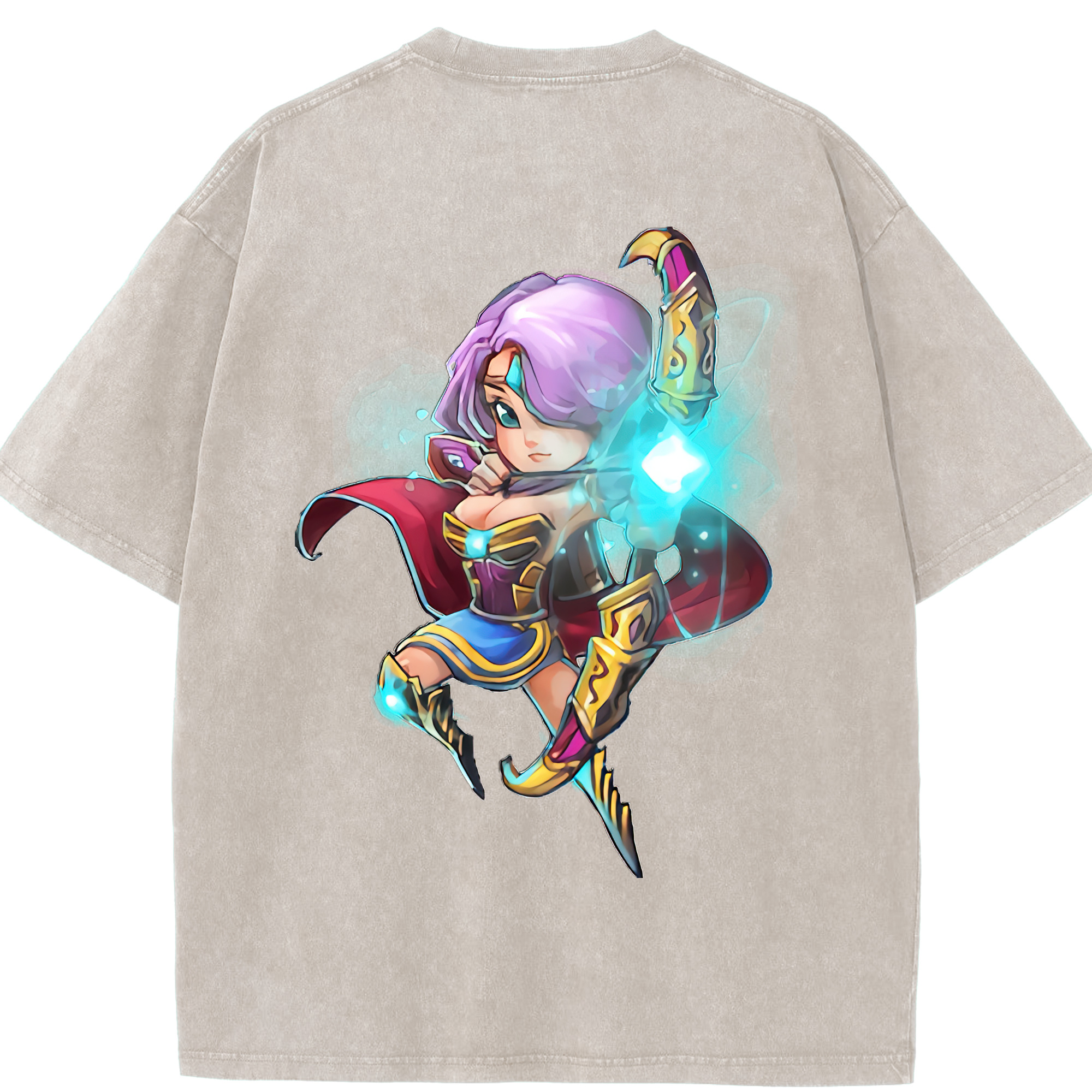リーグ・オブ・レジェンド League of Legends LOL 綿100% ヴィンテージ風 半袖Tシャツ（背面プリント）