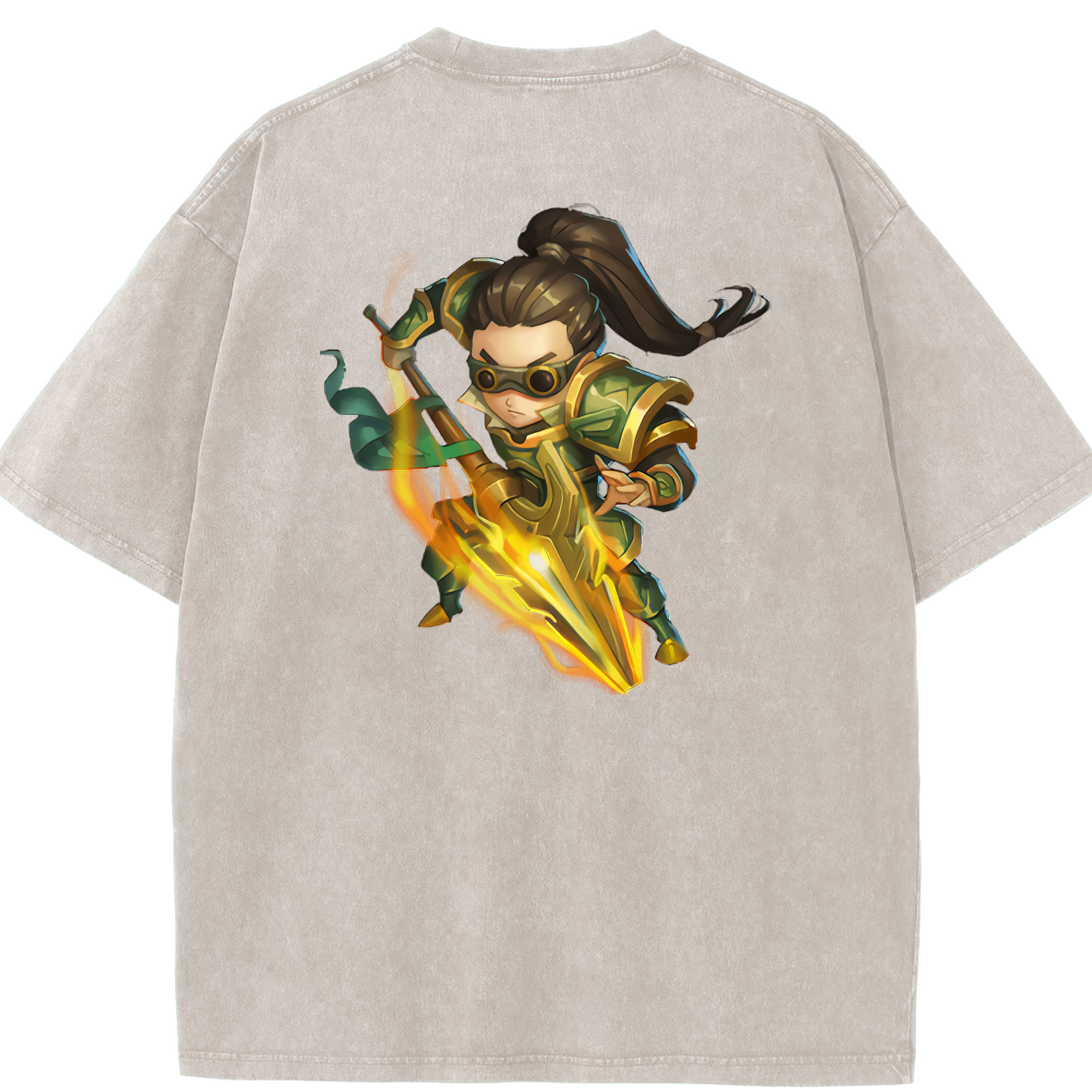 リーグ・オブ・レジェンド League of Legends LOL 綿100% ヴィンテージ風 半袖Tシャツ（背面プリント）