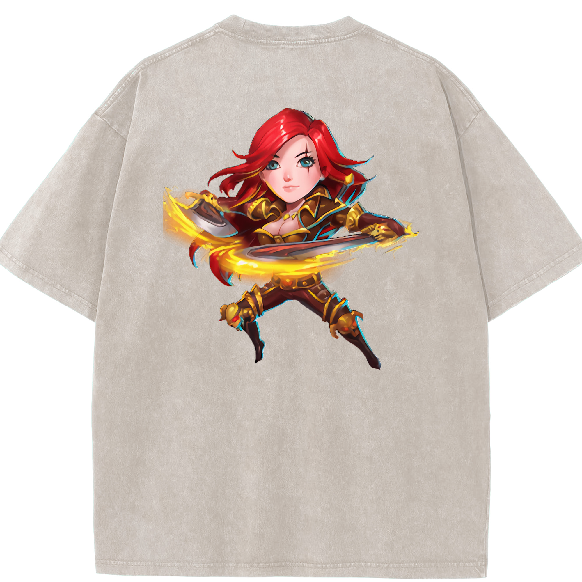 （画像用） リーグ・オブ・レジェンド League of Legends LOL 綿100% ヴィンテージ風 半袖Tシャツ（背面プリント）