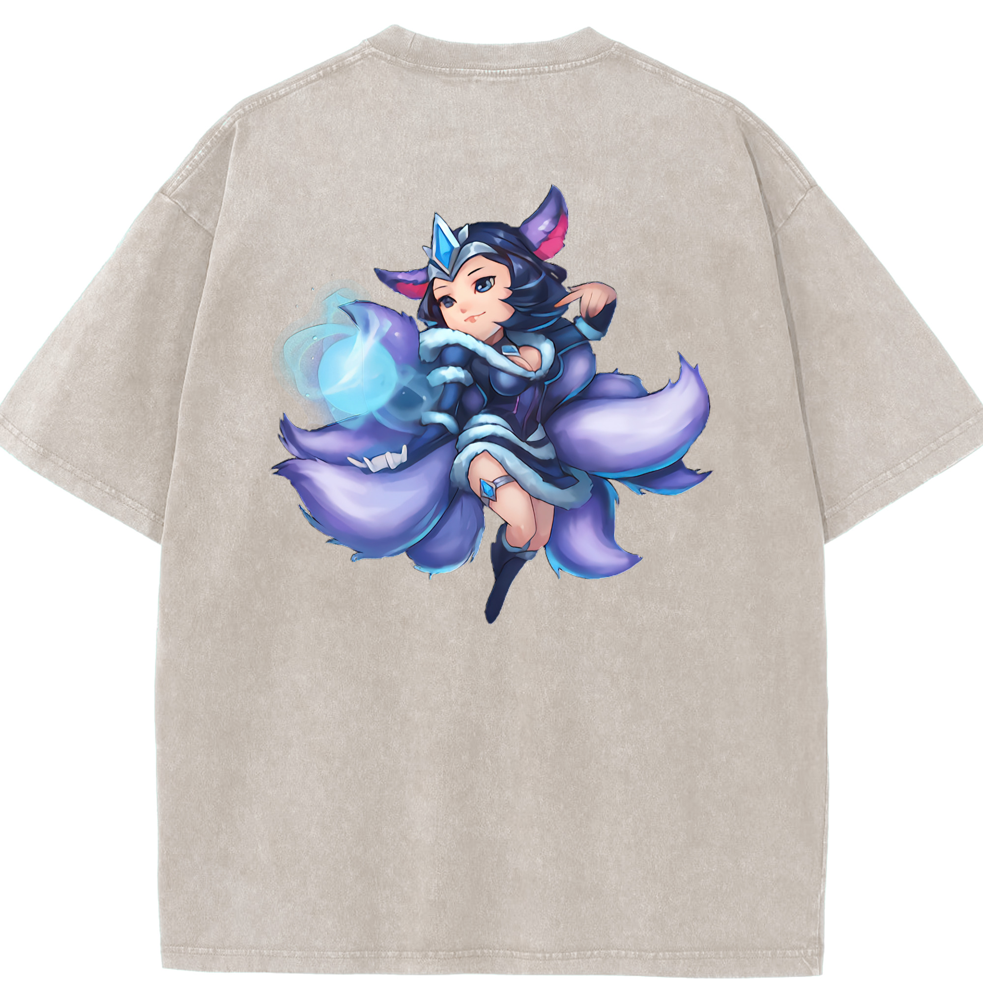 リーグ・オブ・レジェンド League of Legends LOL 綿100% ヴィンテージ風 半袖Tシャツ（背面プリント）