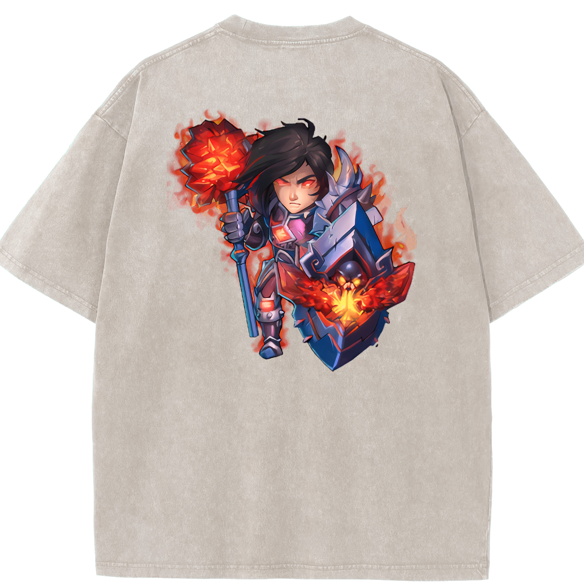 リーグ・オブ・レジェンド League of Legends LOL 綿100% ヴィンテージ風 半袖Tシャツ（背面プリント）