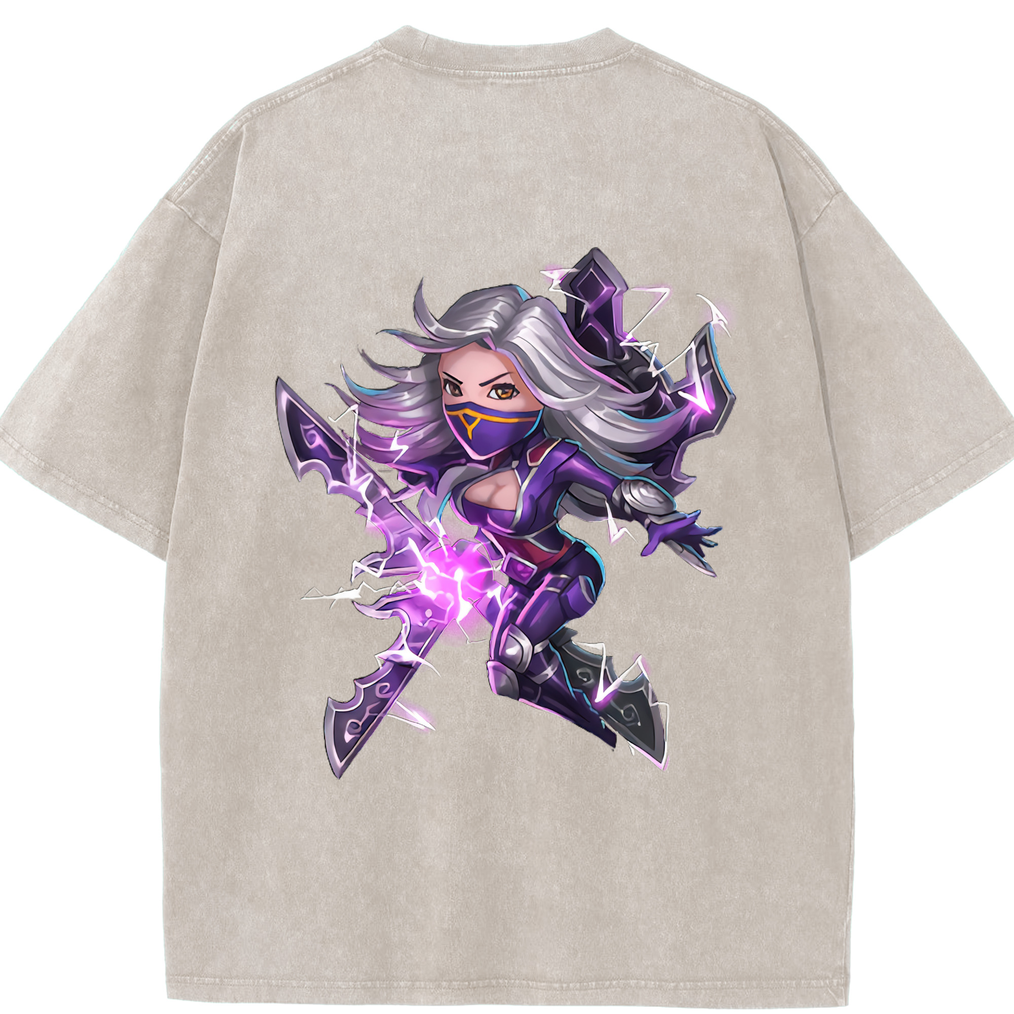 リーグ・オブ・レジェンド League of Legends LOL 綿100% ヴィンテージ風 半袖Tシャツ（背面プリント）