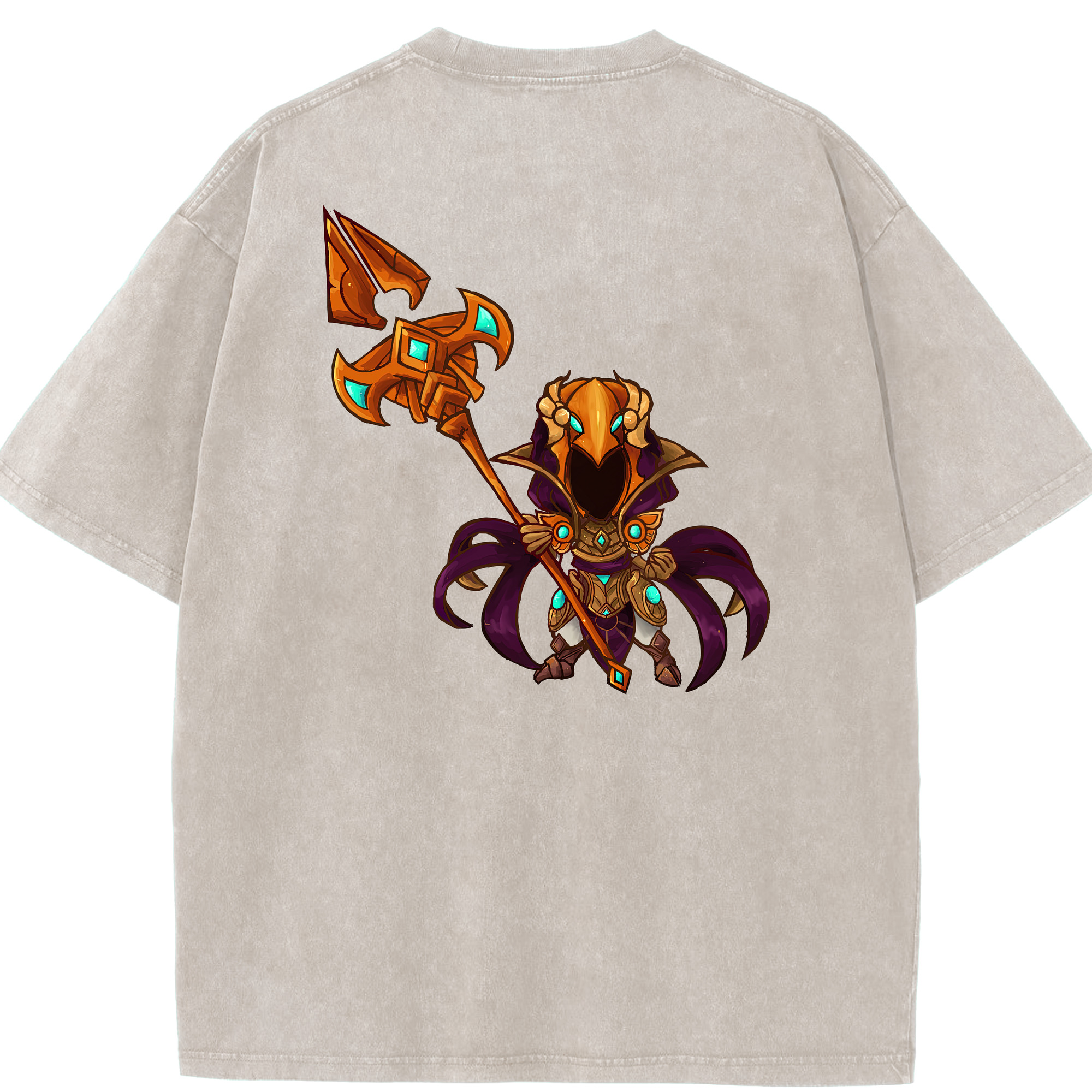 リーグ・オブ・レジェンド League of Legends LOL 綿100% ヴィンテージ風 半袖Tシャツ（背面プリント）