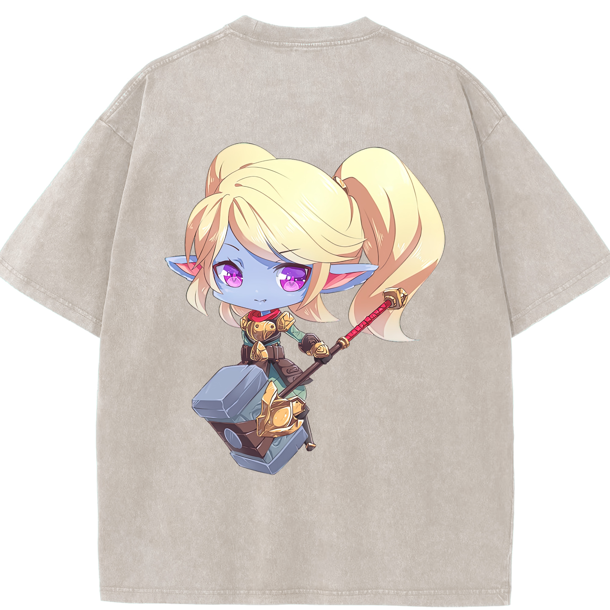 リーグ・オブ・レジェンド League of Legends LOL 綿100% ヴィンテージ風 半袖Tシャツ（背面プリント）