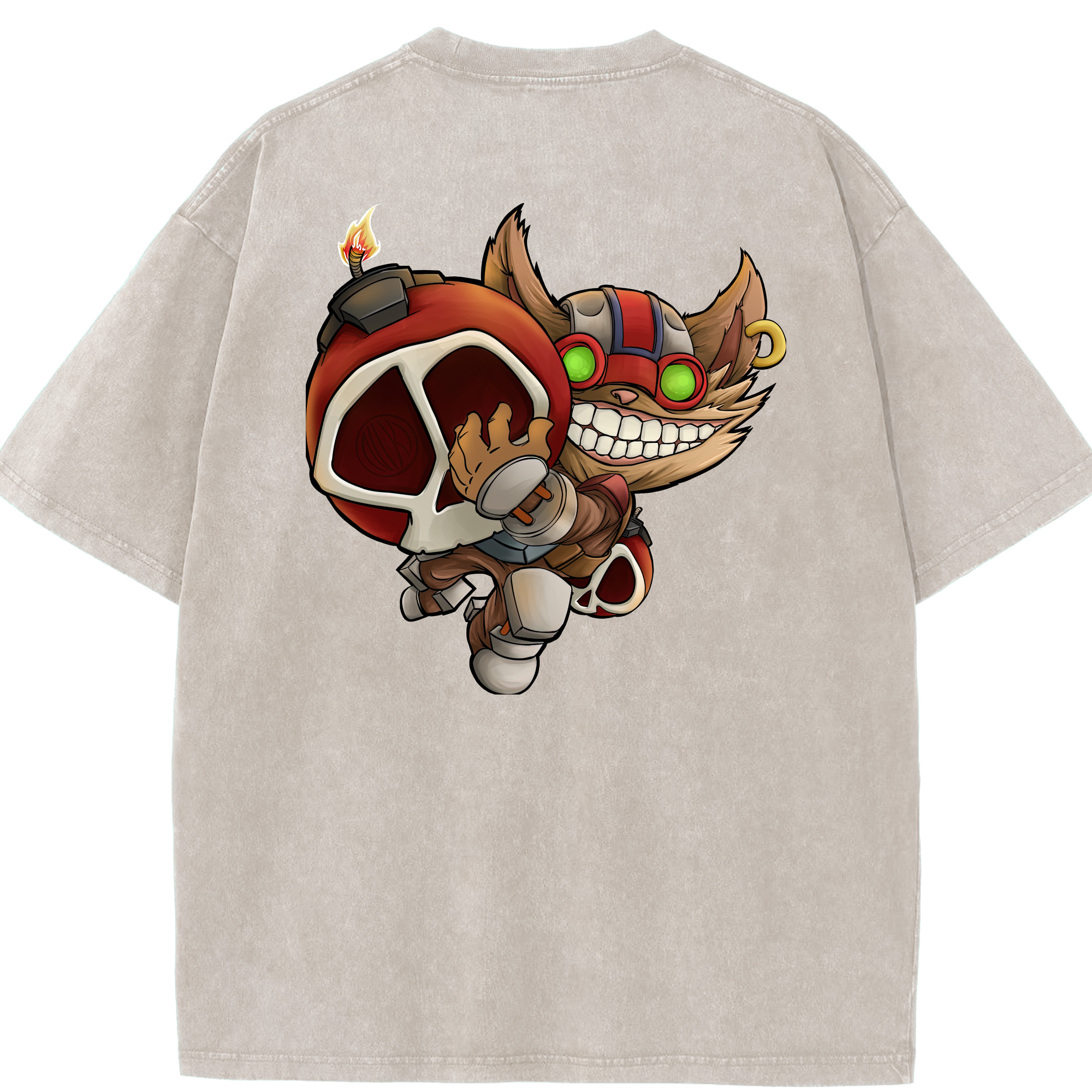 リーグ・オブ・レジェンド League of Legends LOL 綿100% ヴィンテージ風 半袖Tシャツ（背面プリント）