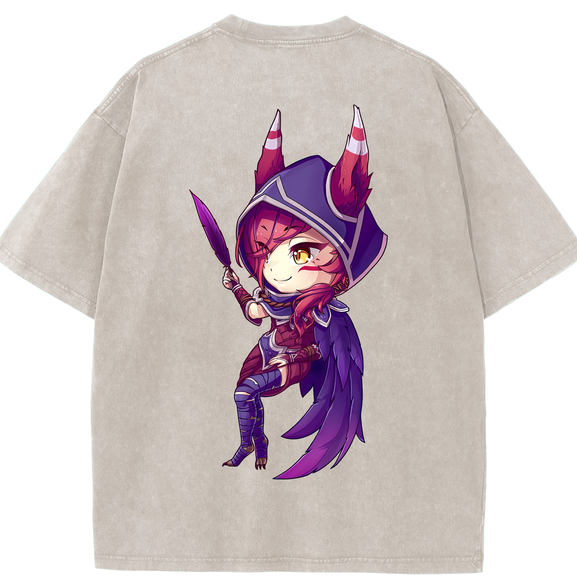 リーグ・オブ・レジェンド League of Legends LOL 綿100% ヴィンテージ風 半袖Tシャツ（背面プリント）