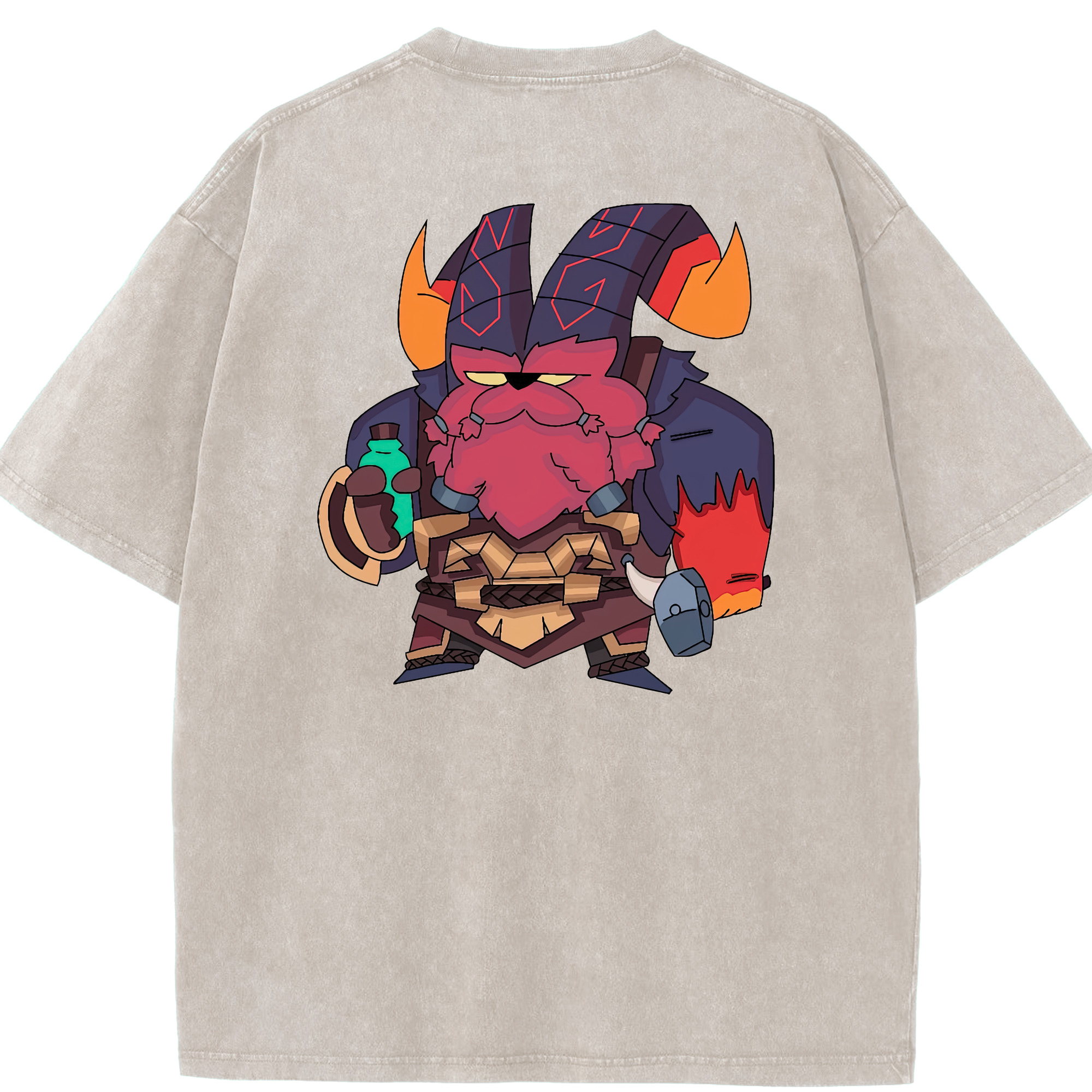 リーグ・オブ・レジェンド League of Legends LOL 綿100% ヴィンテージ風 半袖Tシャツ（背面プリント）