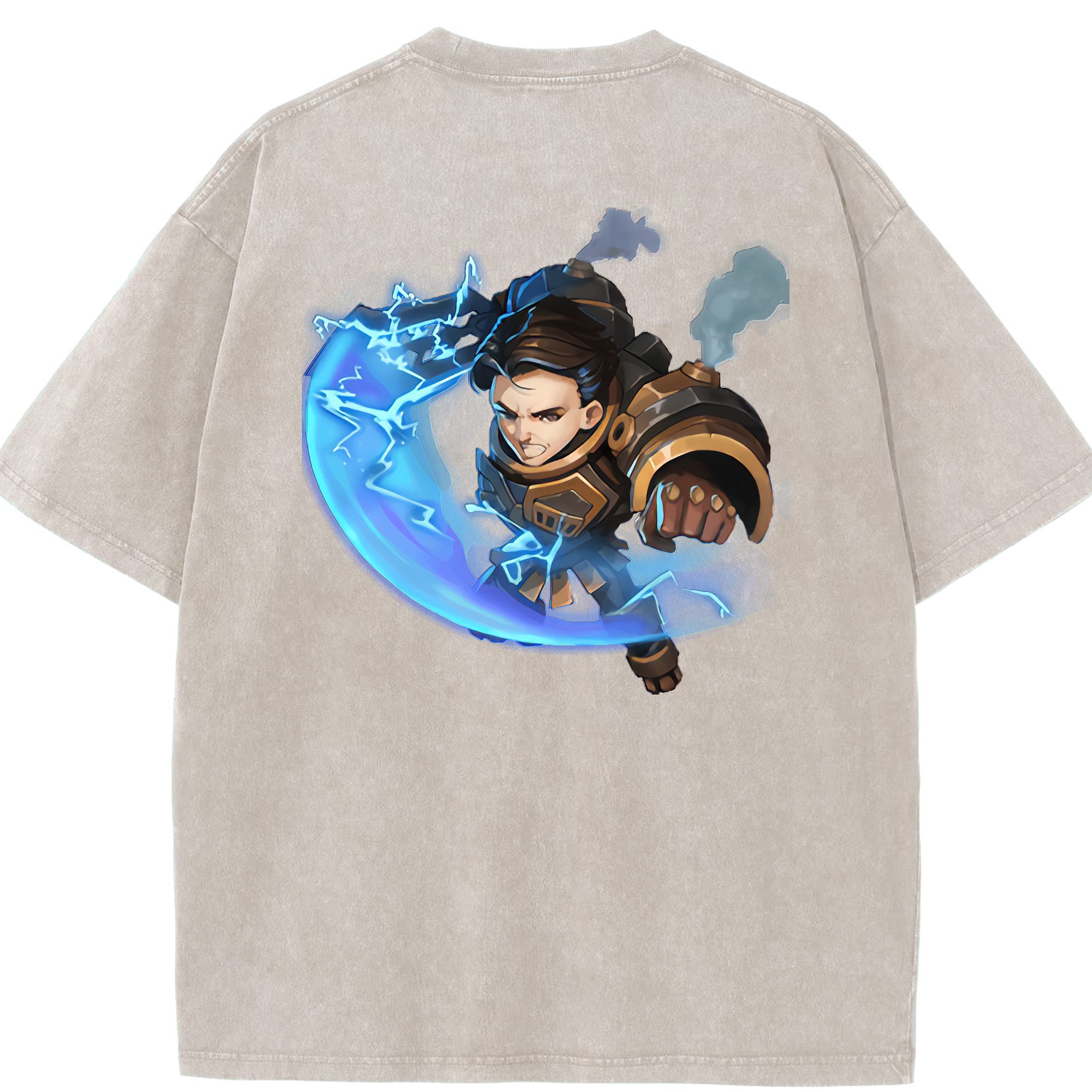 リーグ・オブ・レジェンド League of Legends LOL 綿100% ヴィンテージ風 半袖Tシャツ（背面プリント）
